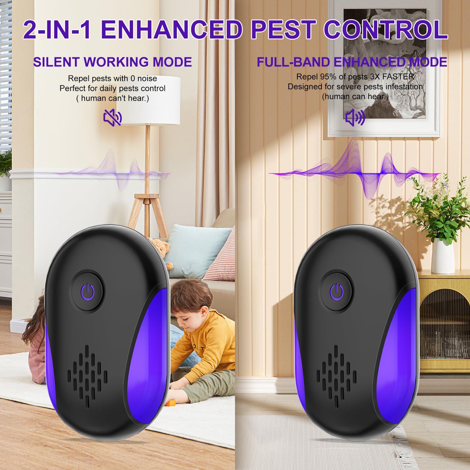 2024 Upgraded Ultrasonic Insect Control 6 Packs, Indoor Ultrasonic for Roach, Mouse, Bugs, Ant, Mosquito, Mice, Spider, Electronic Plug in Pest Control - Image 3