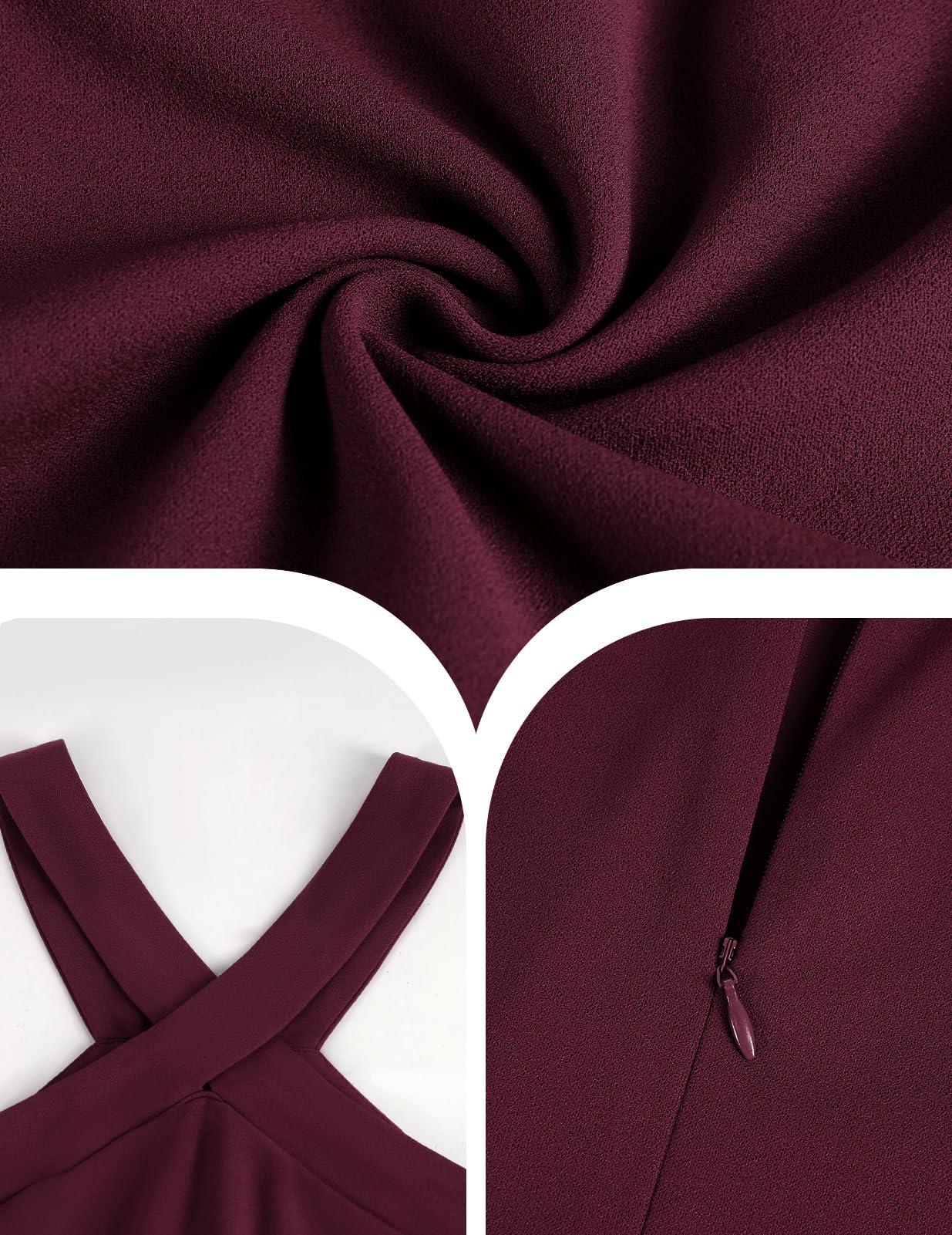Bbonlinedress Halter Cocktail Women Dresses Prom Formal Wedding Bridesmaid Dress Ruffled Maxi Hi-Lo Evening Party 2025 Dress - Image 5