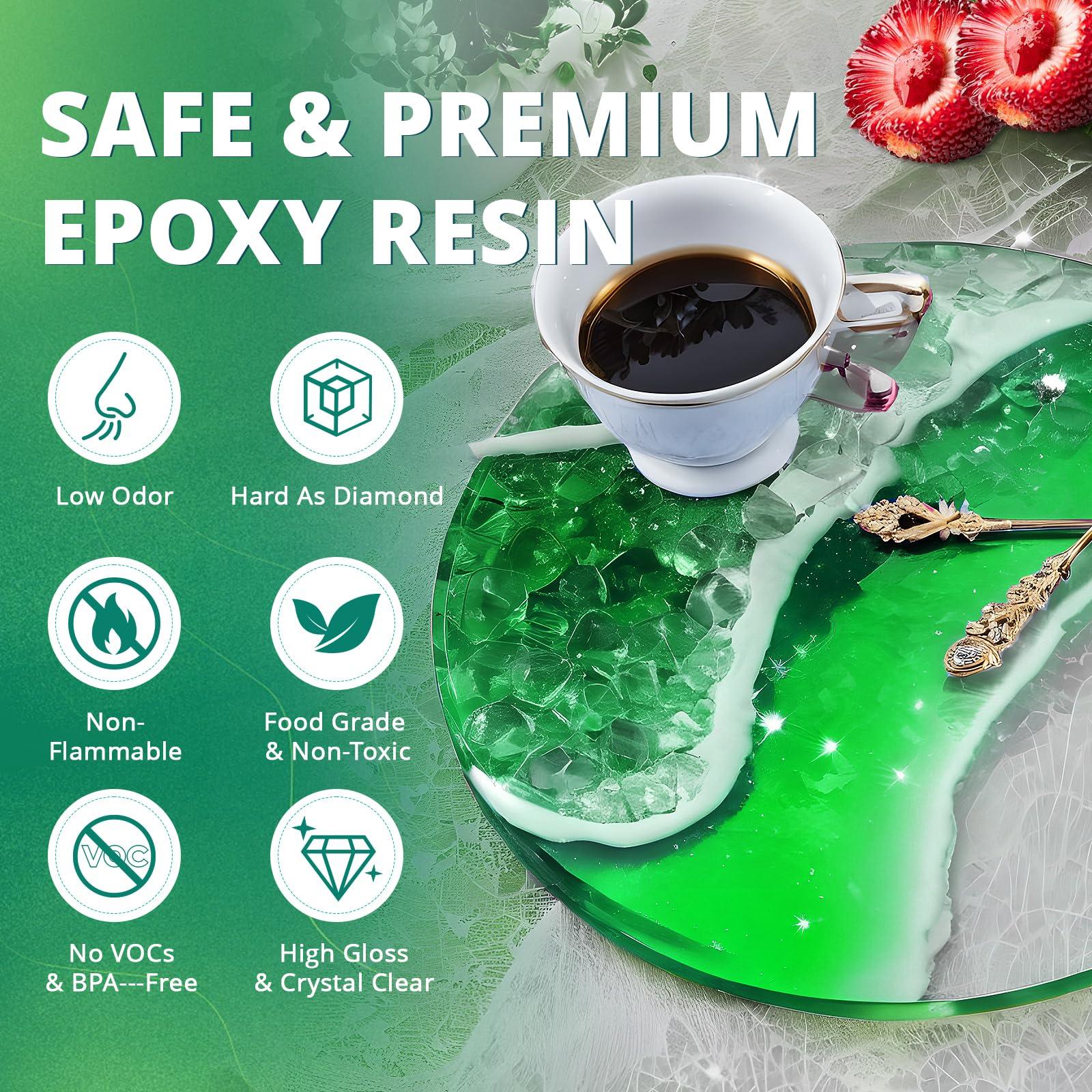 Resin Epoxy, KHKD RESIN 1 Gallon Epoxy Resin Kit- 2 Part Crystal Clear Resina Epoxica - High Gloss Odorless, UV & Impact Resistance Food Grade Epoxy Perfect for DIY Crafts, Jewelry, Art Coating - Image 4