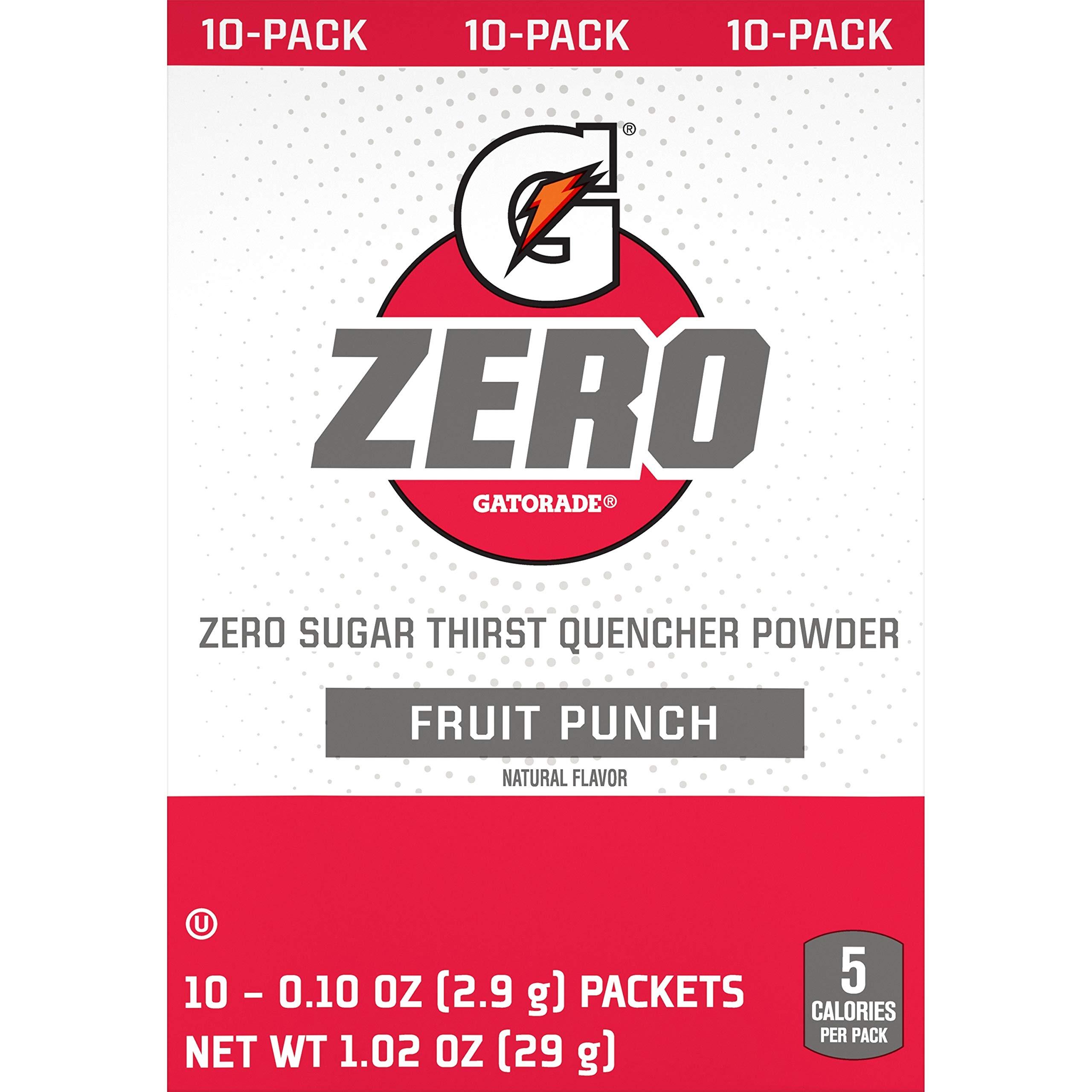 Gatorade G Zero Powder, Fruit Punch, 0.10 oz Packets (10 Pack) - Image 4