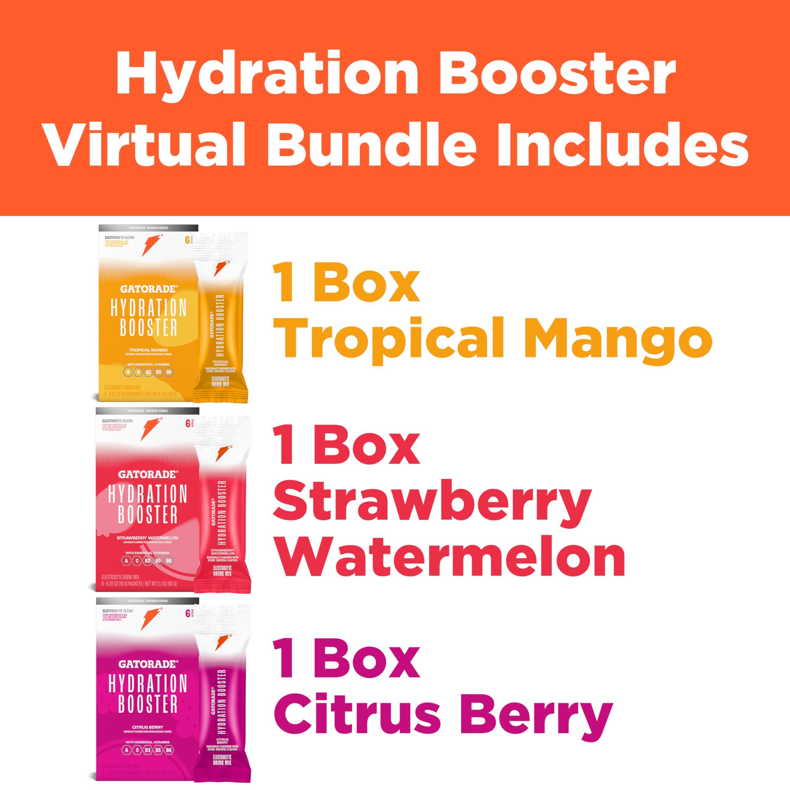 Gatorade Hydration Booster - All 3 Flavors (Strawberry Watermelon, Tropical Mango, Citrus Berry) - Image 2