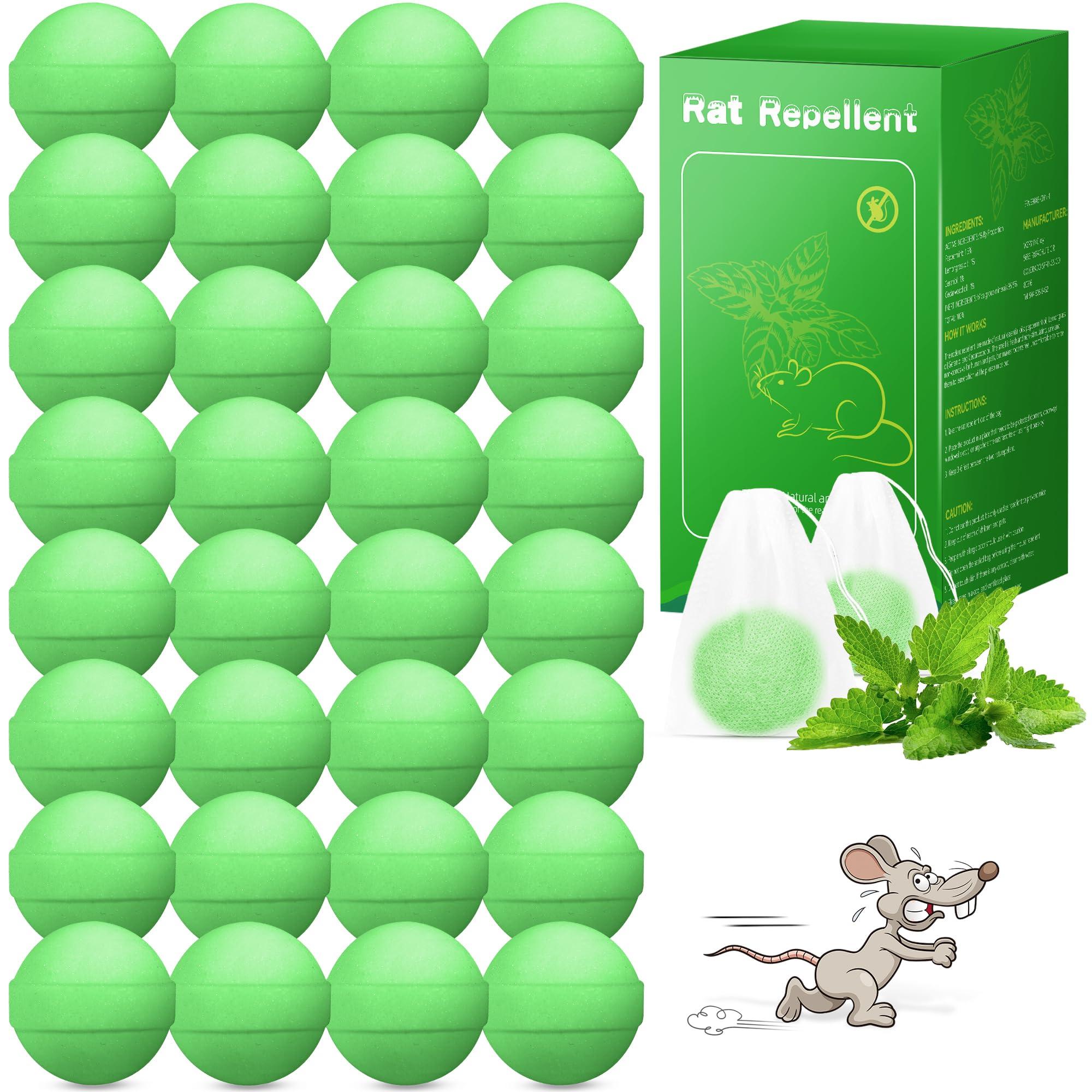 48 Pack Peppermint Oil Mice Repellent - Powerful Rat Repellent Ball for Car Engine Garage Garden House Indoor Outdoor, Rodent Deterrent, Keep Mouse Out Natural Repellent for Pest Rodent, Pet Safe﻿ - Image 1
