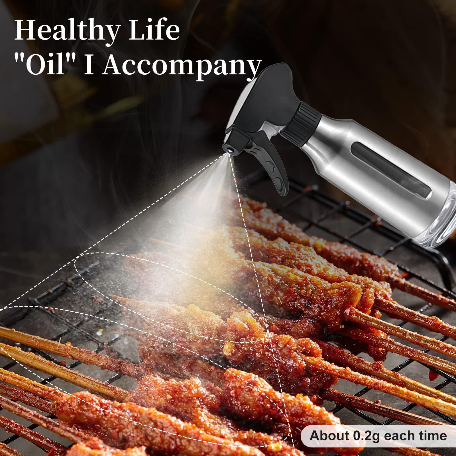 Micyples Oil Sprayer for Cooking,Stainless Steel Olive Oil Mister for Air Fryer Black Nozzel Dispenser Bottles Fat Reduction Glass Oil Control Spray Pot 6.35oz(180ml) Capacity - Image 5