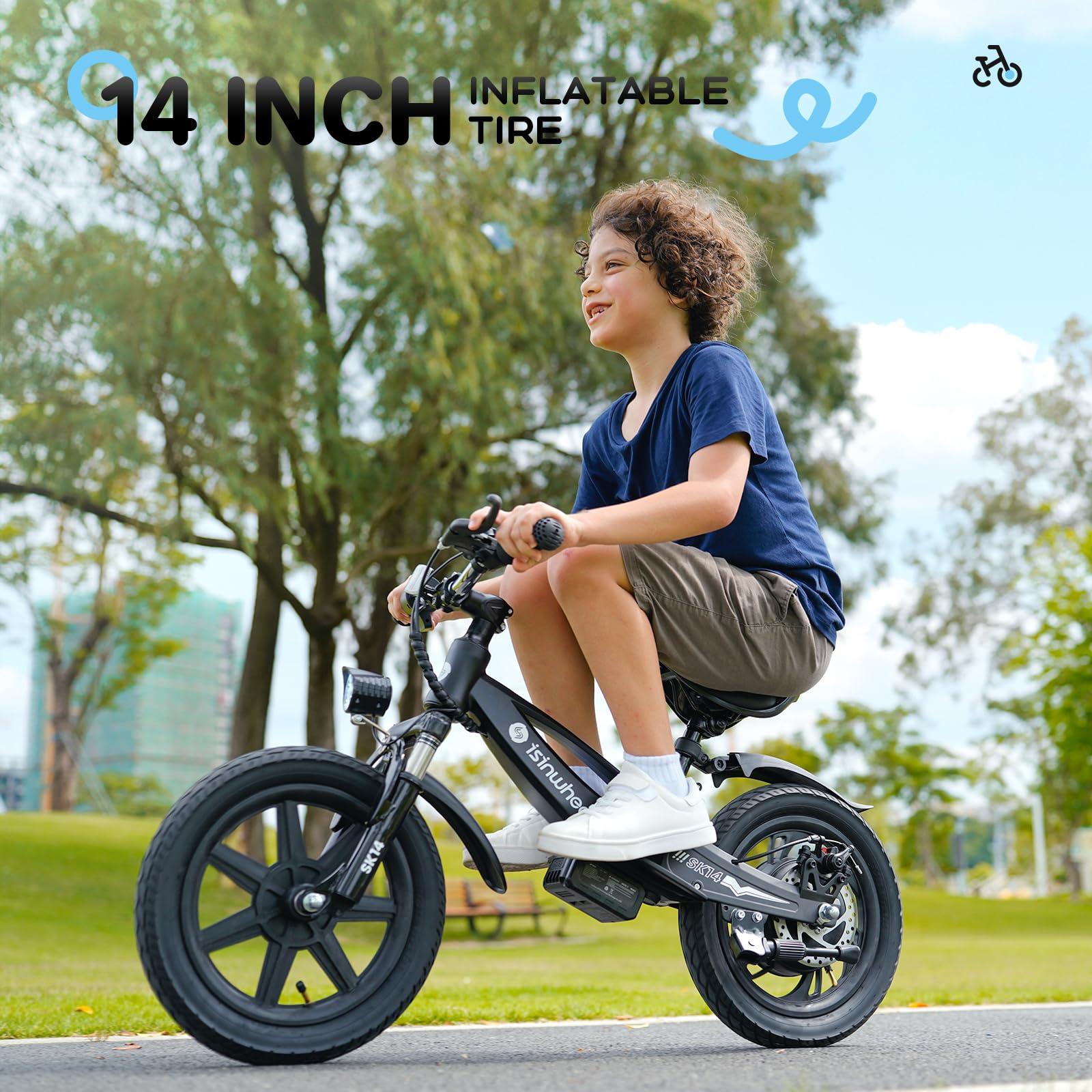 isinwheel 2-in-1 Electric Bike for Kids Ages 2-6, 250W/150W Electric Balance Bike with Swappable Battery, 14/12 inch Inflatable Tire and Adjustable Seat, Electric Motorcycle for Kids Boys & Girls - Image 2