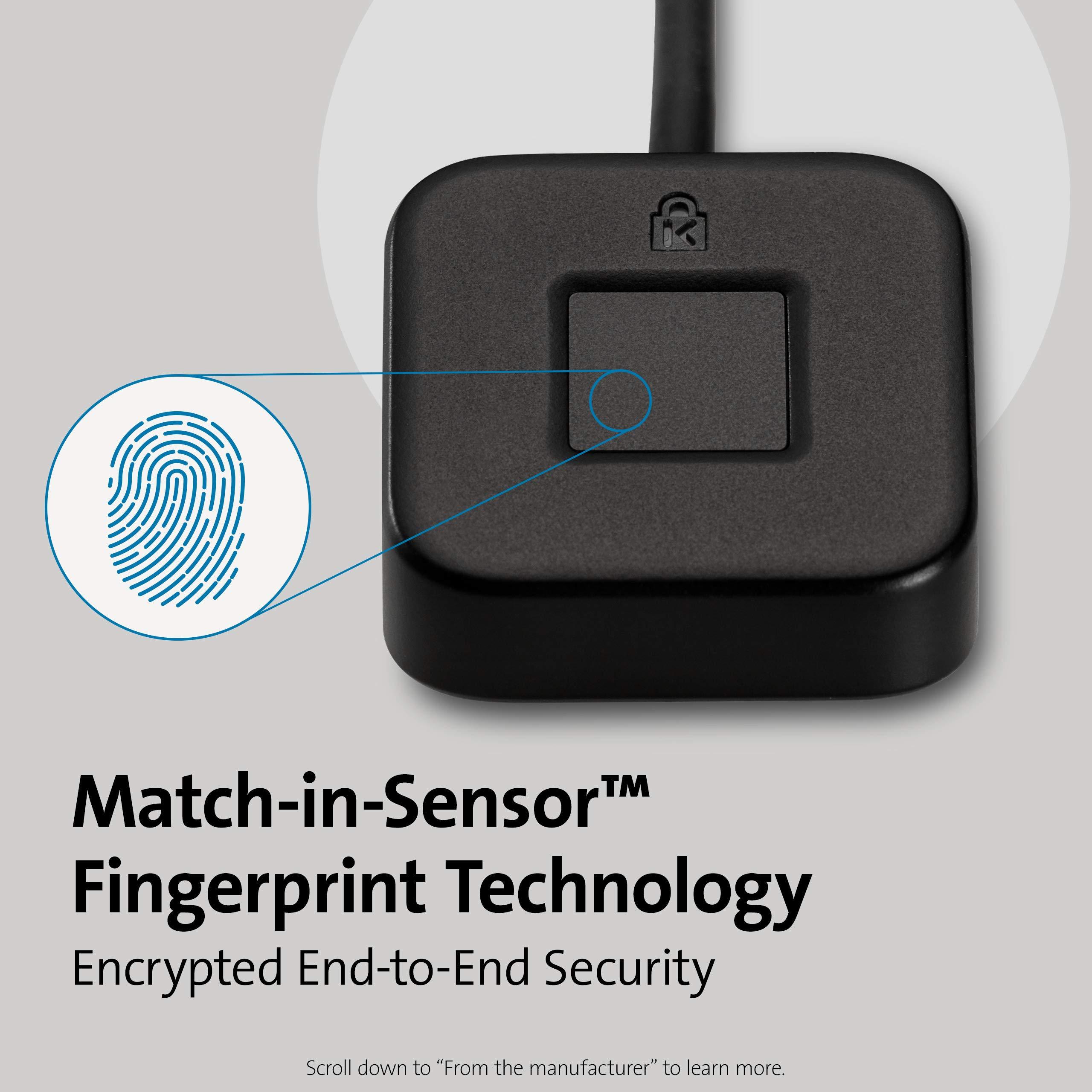 Kensington VeriMark Desktop USB Fingerprint Key Reader - Windows Hello, FIDO U2F, FIDO2 (K62330WW) - Image 3