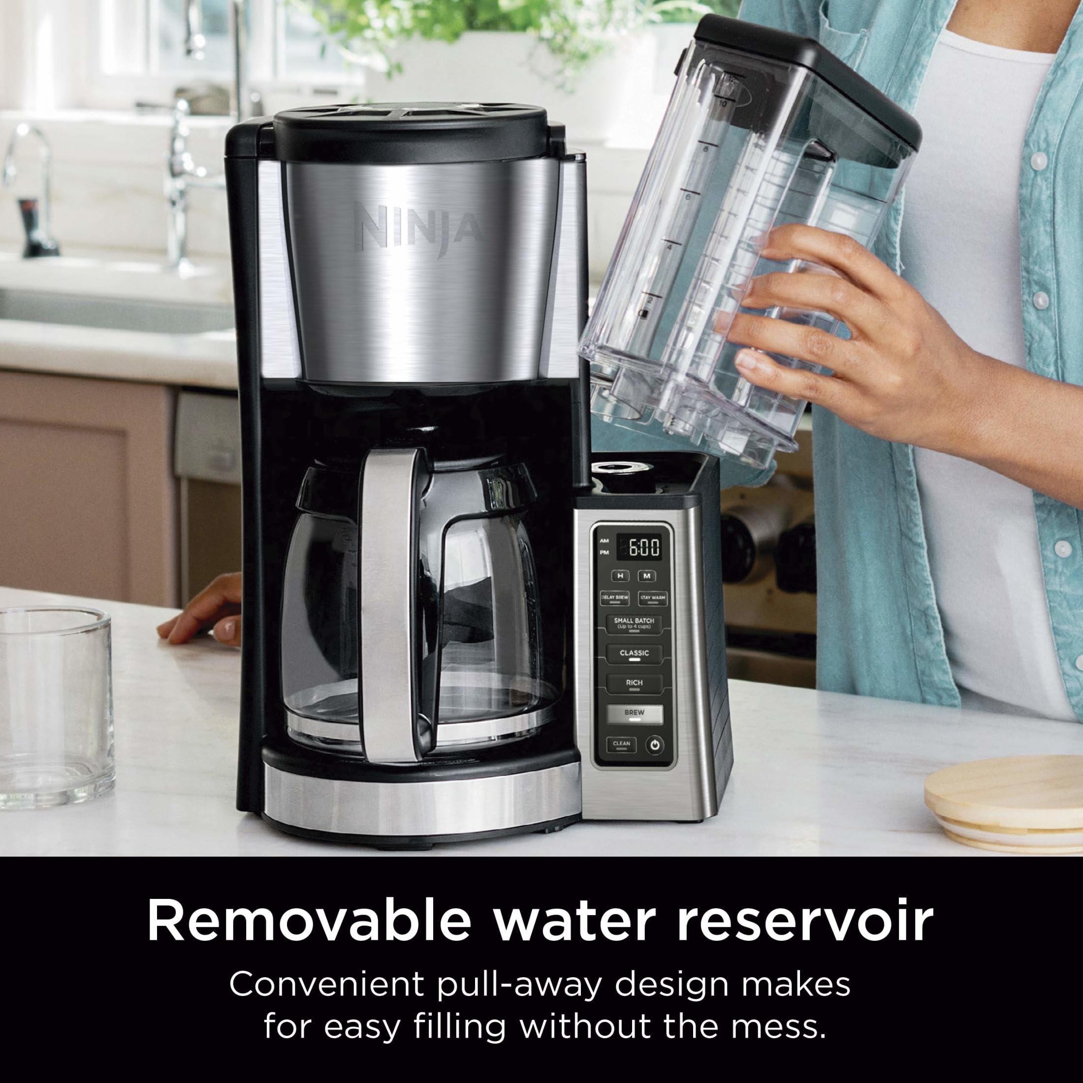 Ninja 12 Cup Programmable Coffee Maker with Classic and Rich Brews, 60 oz. Water Reservoir, Thermal Flavor Extraction, and Permanent Filter, Black/Stainless Steel (CE251) - Image 5