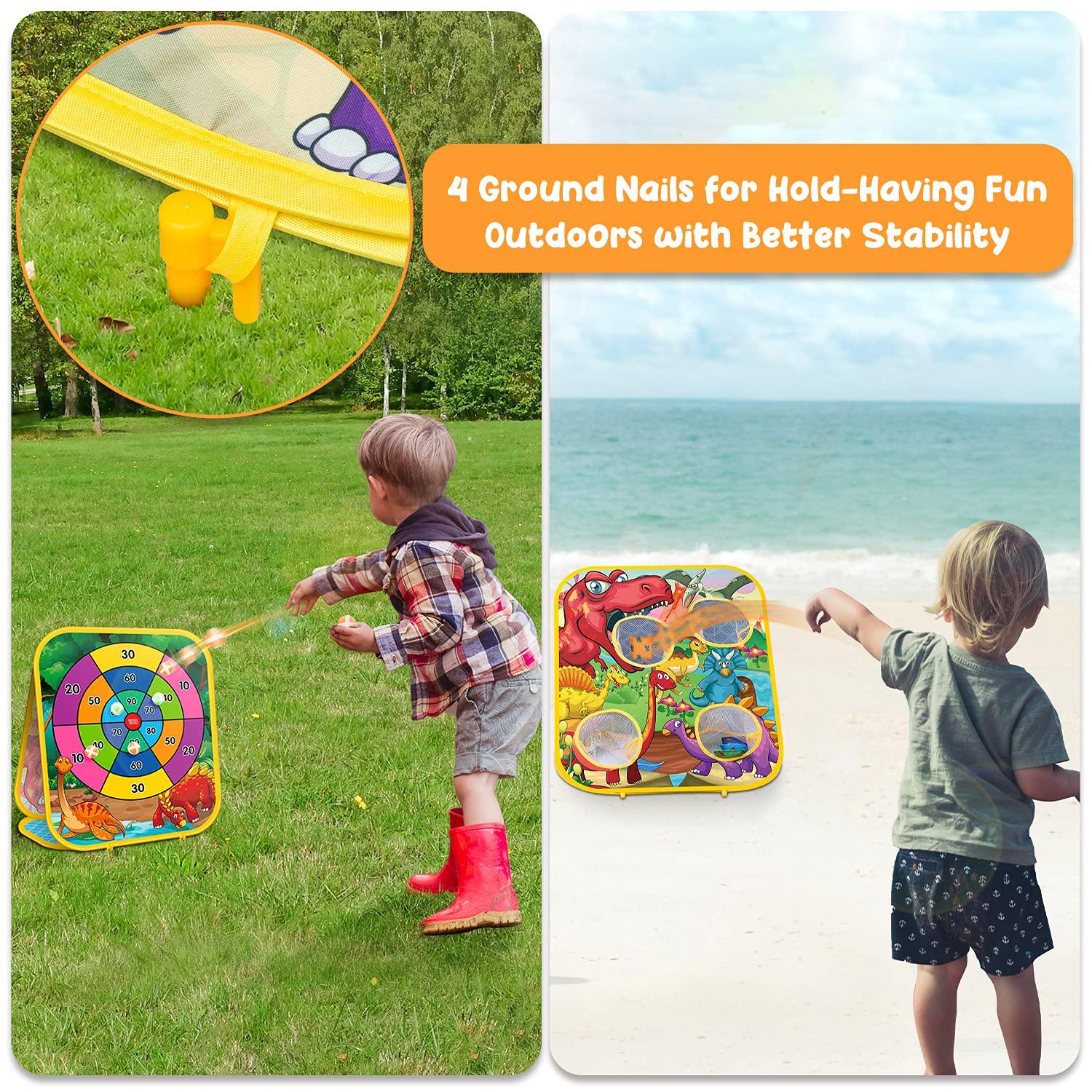 Bean Bag Toss Game for Kids - Cornhole Board Outdoor Toys for Toddlers -Party Activities Carnival Outside Yard Backyard Beach Lawn Games Toy for Kid Boys Girls Age 3 4 5 6 7 8 Year Old Birthday Gifts - Image 4