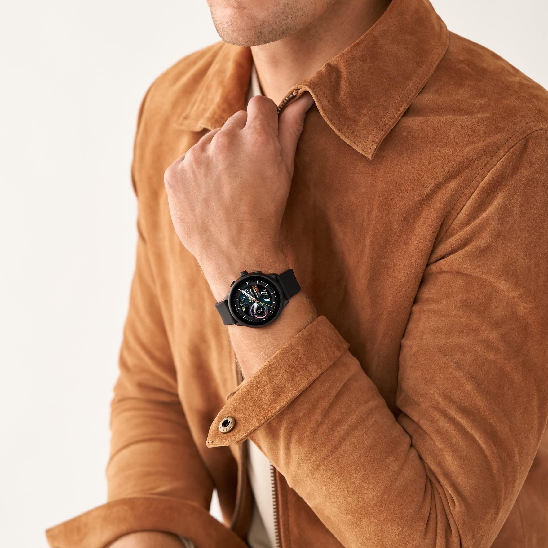 Fossil Men's or Women's Gen 6 Wellness Edition 44mm Touchscreen Silicone Smart Watch, Color: Black (Model: FTW4069V) - Image 6