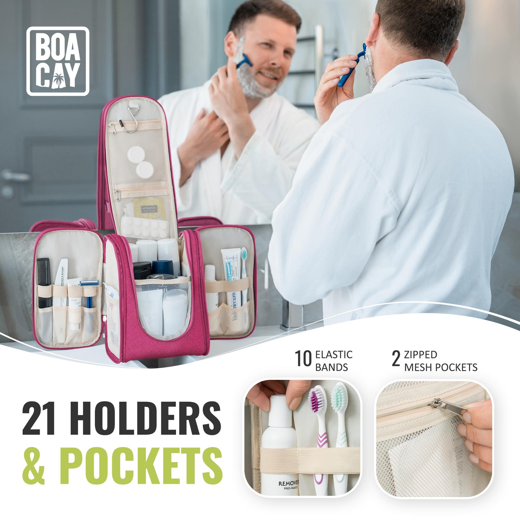 BOACAY Hanging Travel Toiletry Bag for Women and Men, Makeup Bag, Bathroom & Shower Organizer Kit for Accessories, Cosmetics, Travel Essentials - Image 4