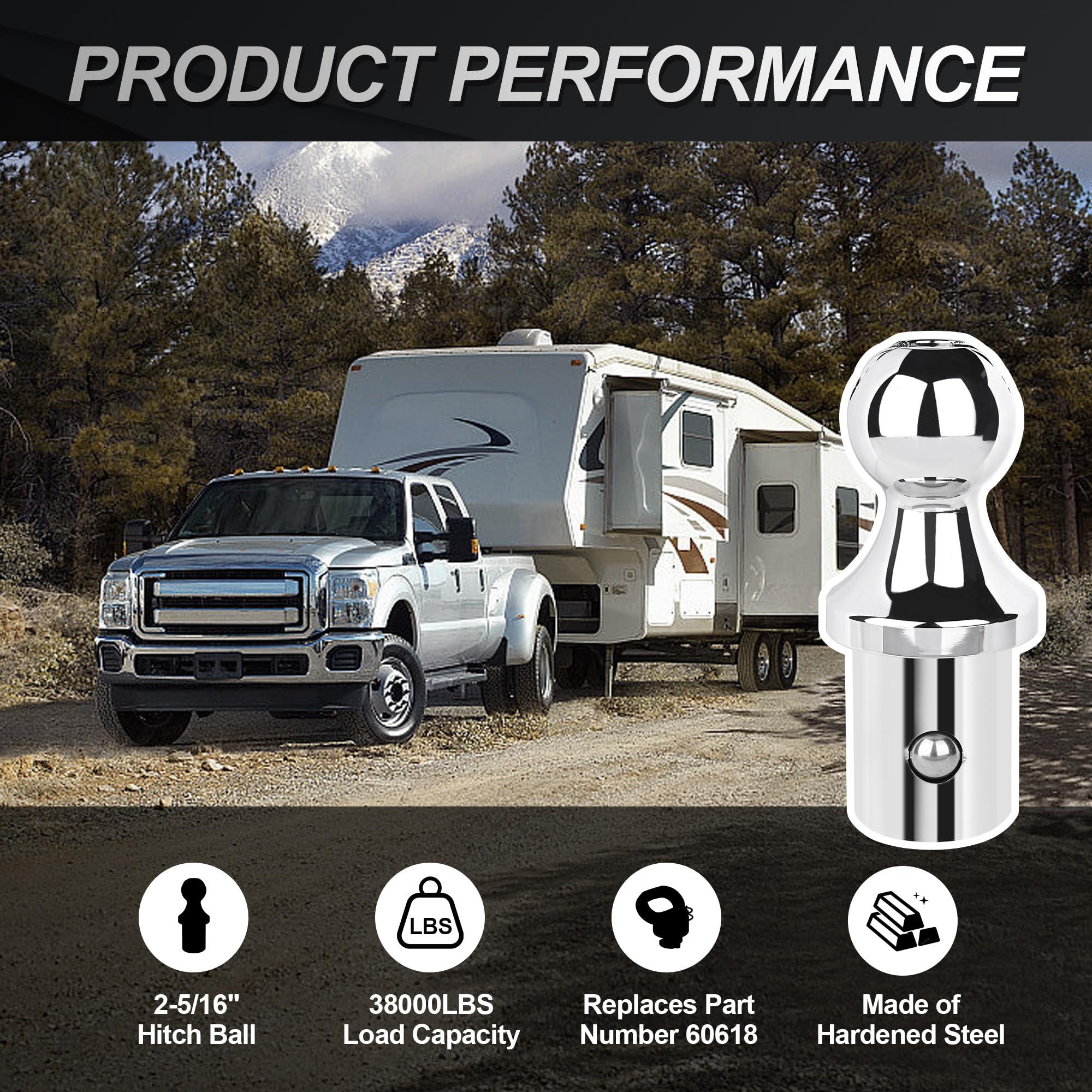 60618-Puck System Gooseneck Hitch Ball Kit with Box, 2-5/16” Ball for Truck Bed with 2 Gooseneck Safety Chain Anchors, 38,000 lbs GTW / 7,500 lbs VTW, Compatible with 2013-2024 Dodge RAM 2500 and 3500 - Image 4