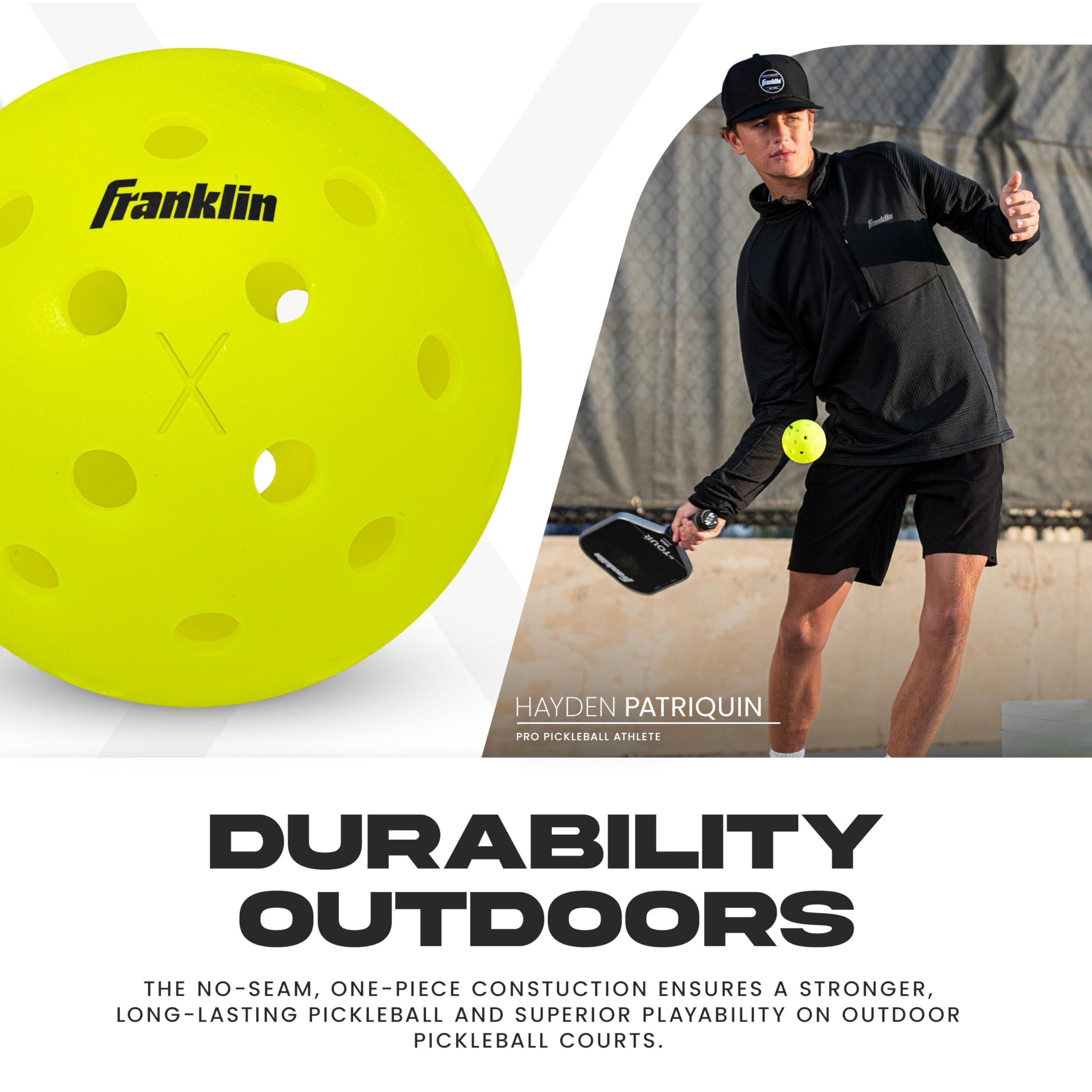 Franklin Sports X-40 Outdoor Pickleballs - Official Ball of USA Pickleball, APP Tour + Pickleball US Open - 3 Packs, 12 Packs, 36 Pickleball Buckets, 50, 100 + 400 Bulk Packs of Regulation Pickleballs - Image 6