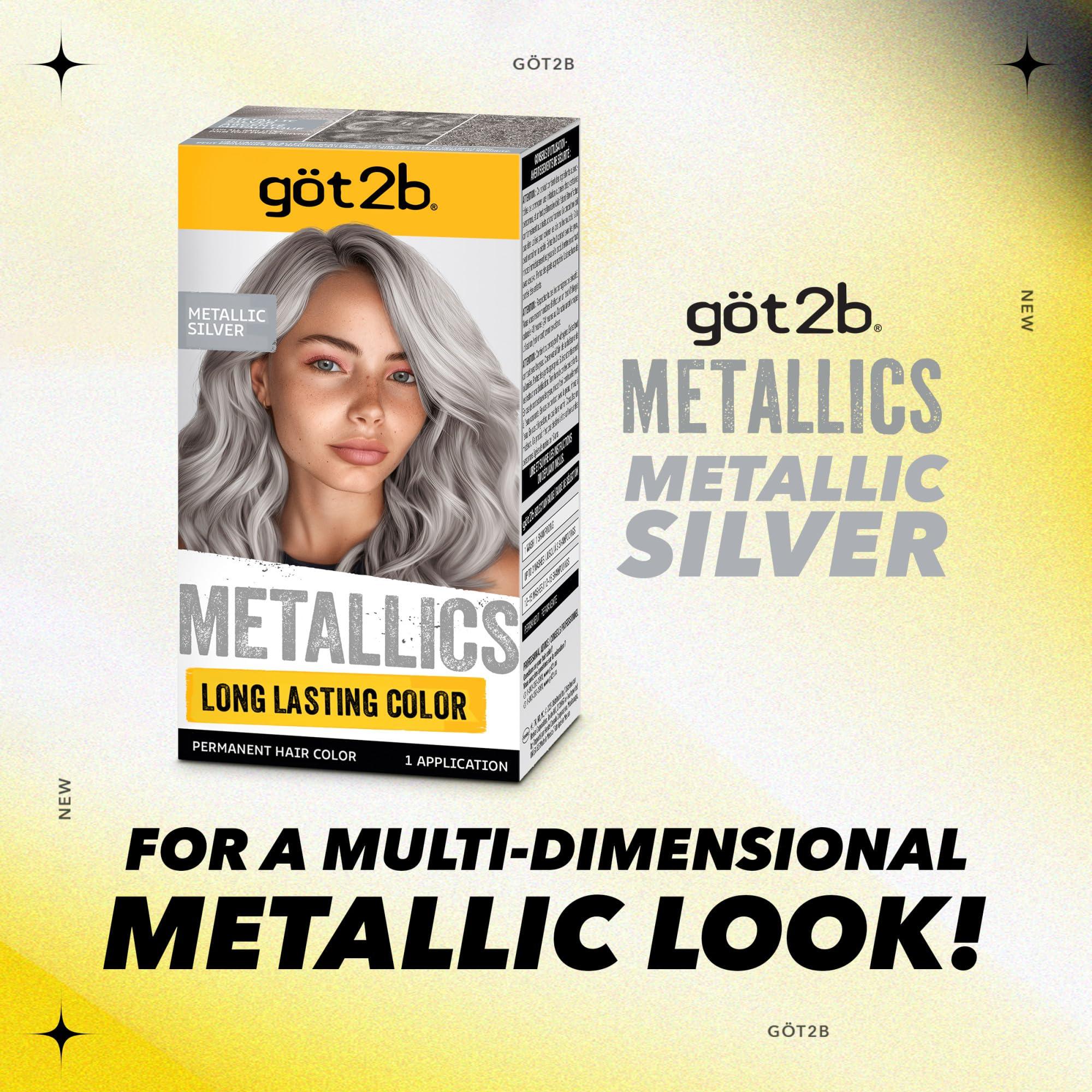 Schwarzkopf Got2b Metallics Permanent Hair Color, M71 Metallics Silver - Image 8