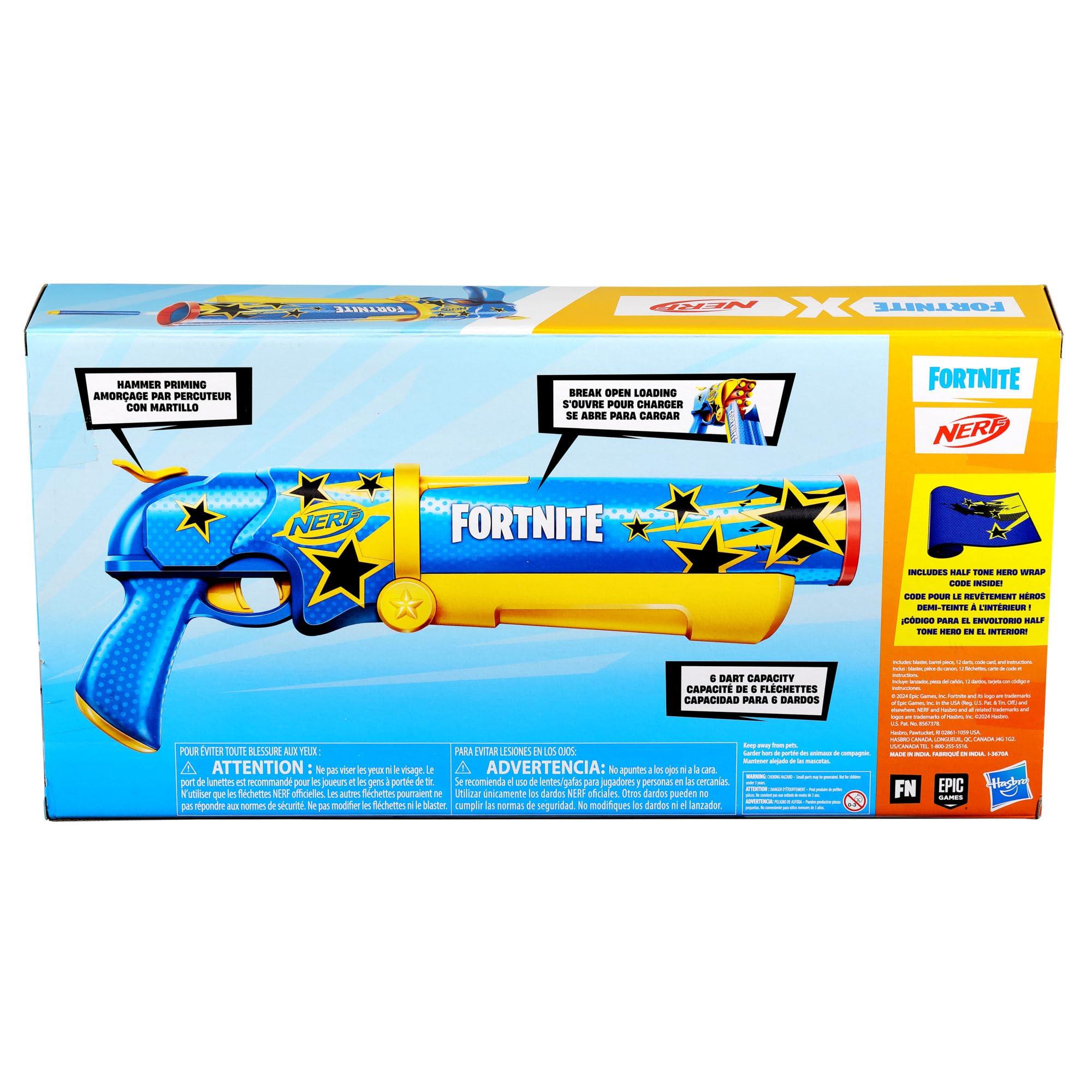 Nerf Fortnite Half Tone Hero Blaster, Bonus Code to Unlock Half Tone Hero Wrap in The Game, Break Open Loading, 12 Nerf Elite Darts, Fortnite Gifts (Amazon Exclusive) - Image 16