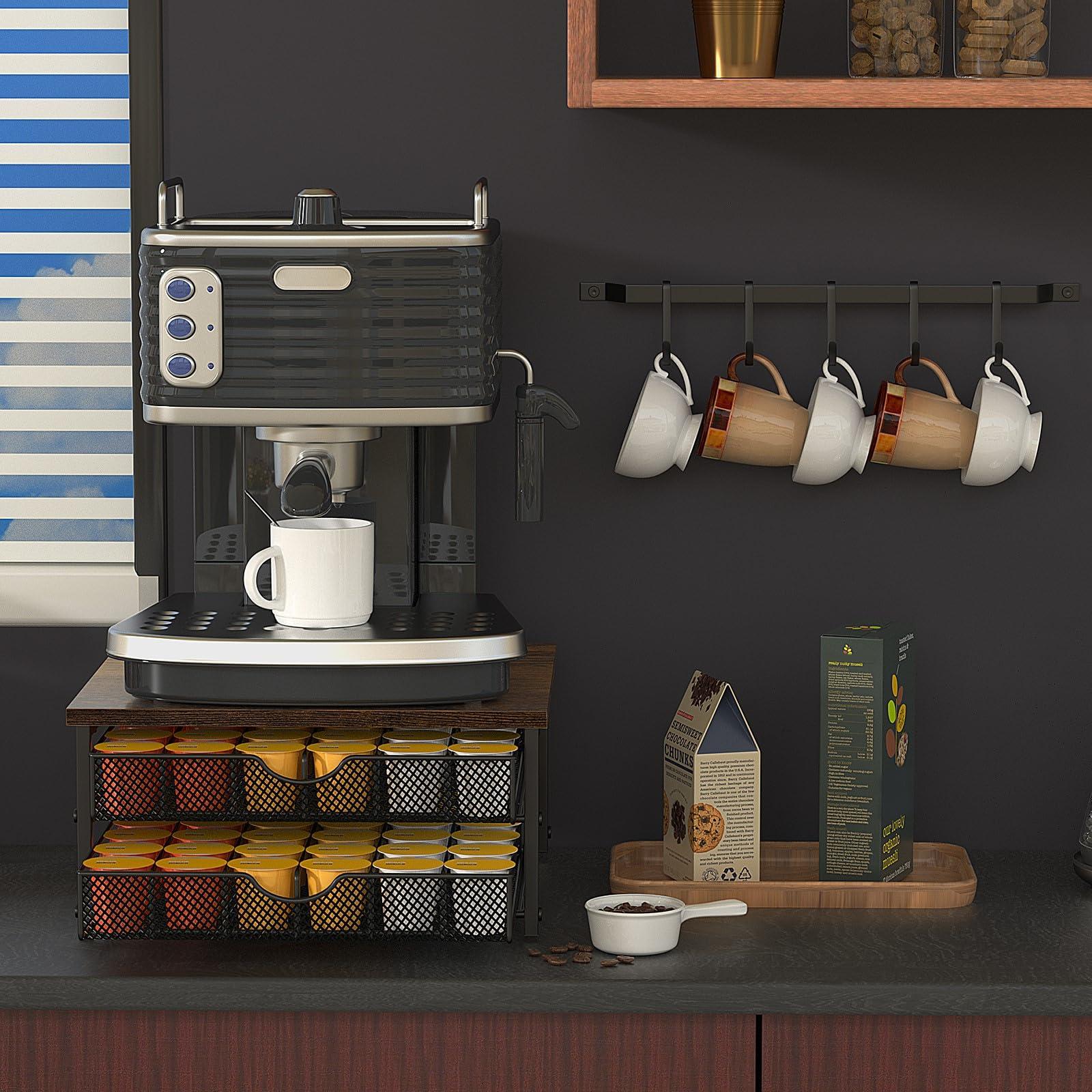 Coffee Pod Drawer Holder Capsule Storage Organizer 2 Tier Coffee Pods Holder With Sliding Baskets for 72 Capacity K Pod, Suit for Home Office Cafe Counter (Black) - Image 7