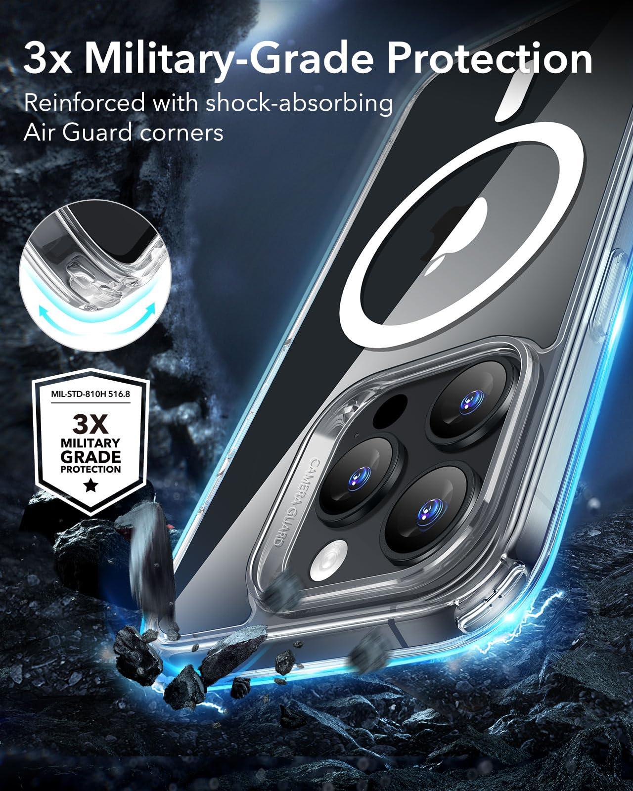 ESR for iPhone 16 Pro Case, Compatible with MagSafe, Shockproof Military-Grade Protection, Magnetic Phone Case for iPhone 16 Pro 6.3 inch, Clear - Image 5