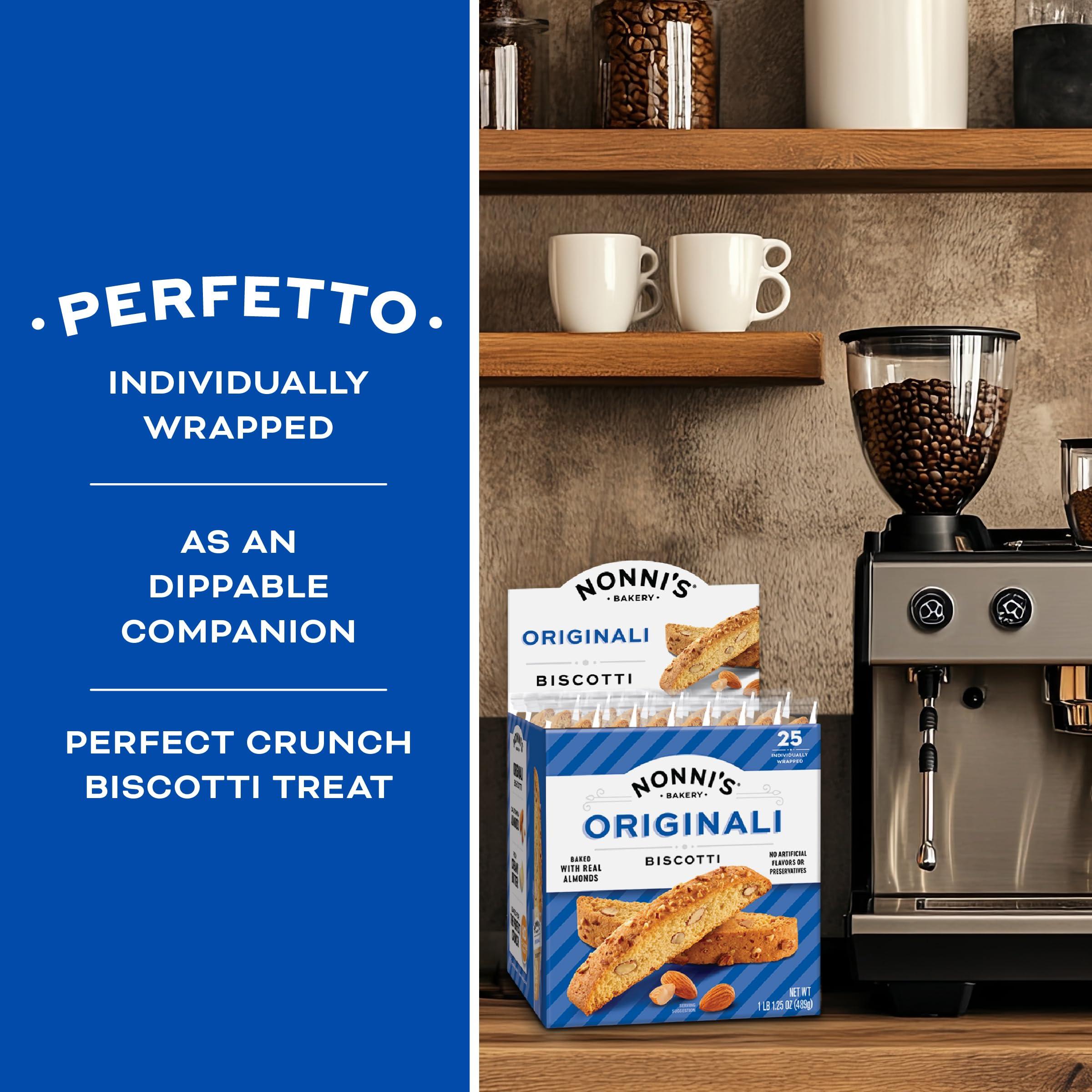 Nonni’s Originali Classic Almond Biscotti Cookies – Individually Wrapped Italian Coffee Snack, Crunchy Twice-Baked, 80 Cal Each, 17.25 oz Carton - Image 5