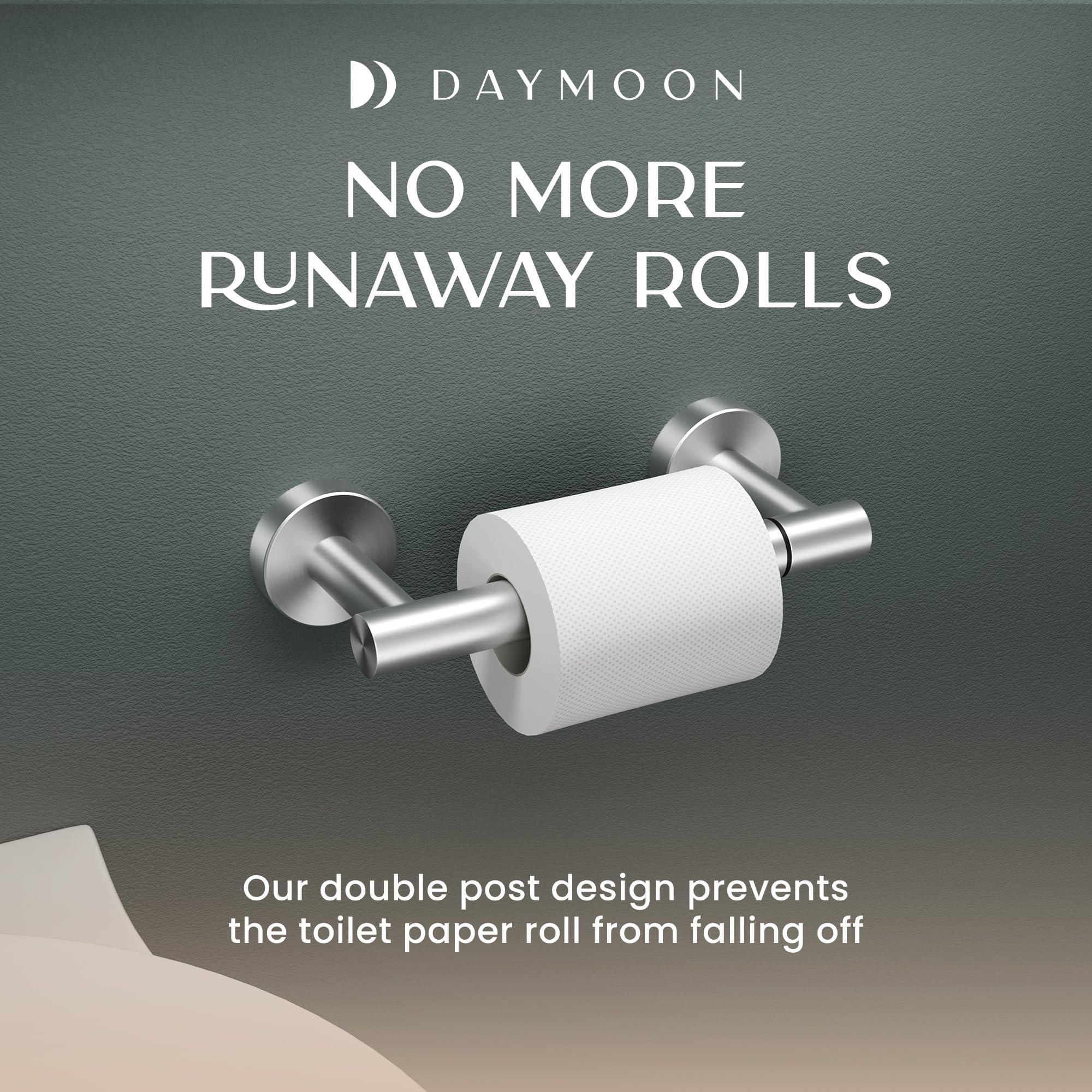 Day Moon Brushed Nickel Toilet Paper Holder - Wall Mount Modern Roll Holder for Bathroom - Image 7
