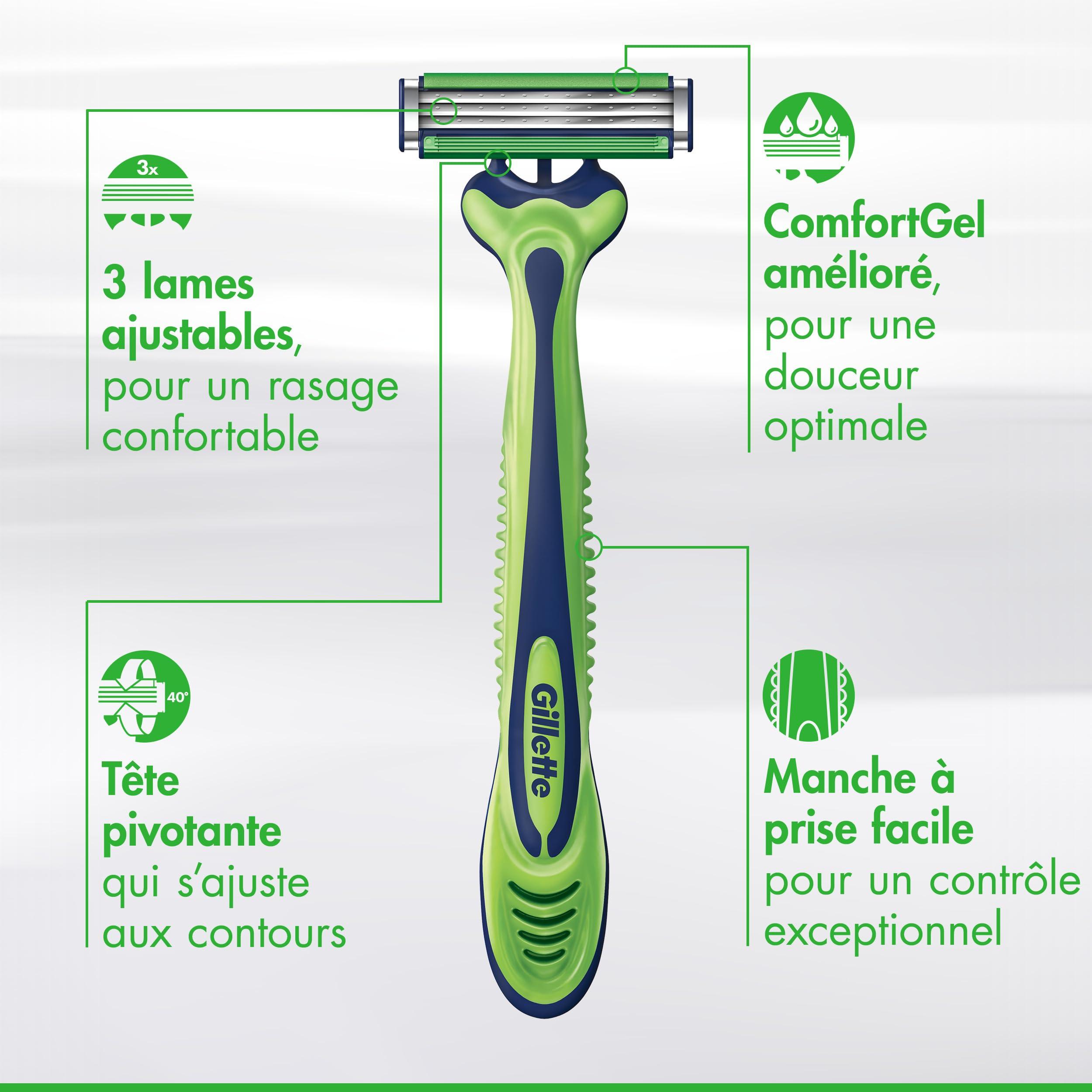 Gillette Sensor3 Sensitive Men's Disposable Razor, 12 Razors - Image 15