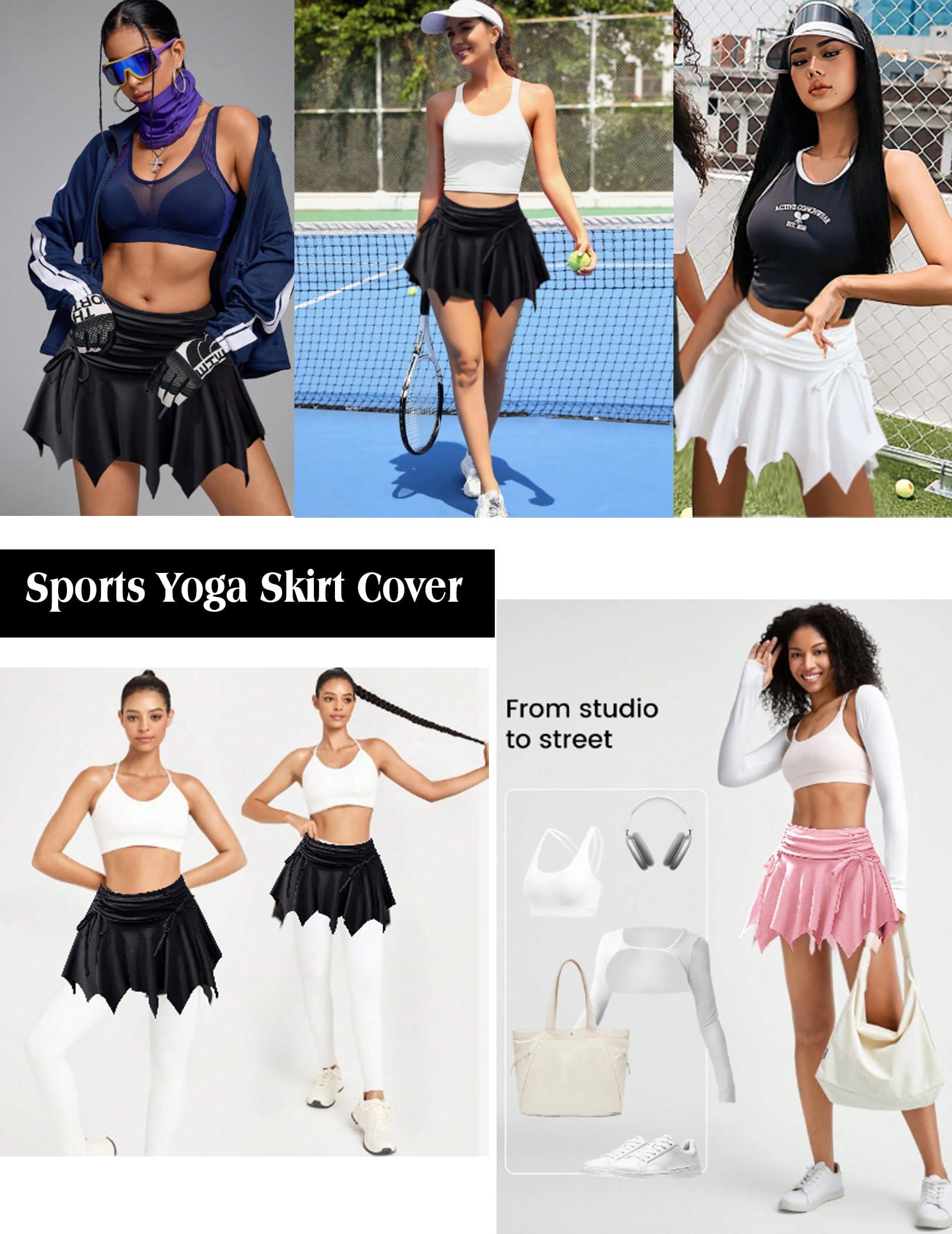 Avidlove Mini Skirt Flowy Stretchy Hem Sexy Y2k Asymmetrical Skirt with Drawstring Ruched Bow Beach Short Skirt - Image 3