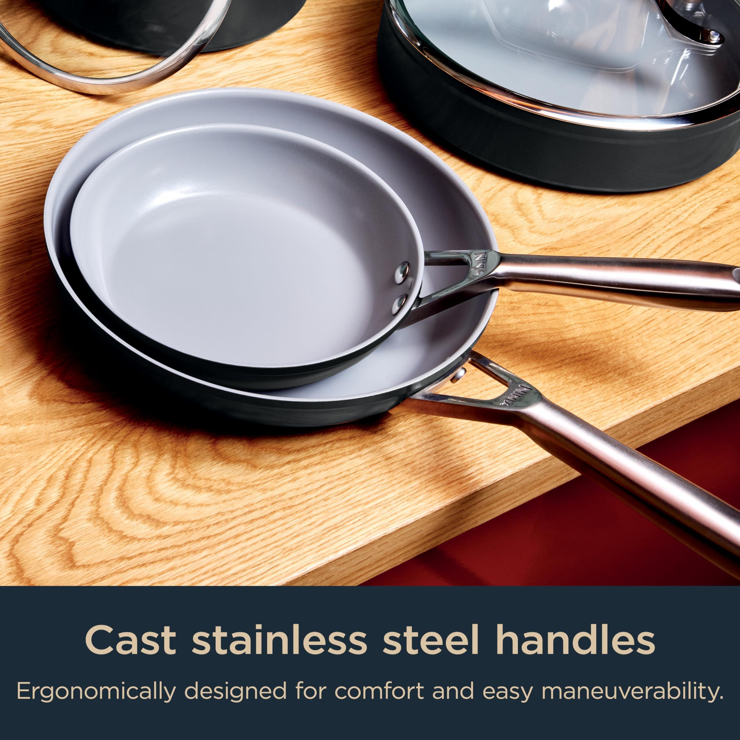 Ninja NeverStick Ceramic Pro 14-Piece Cookware Set, Non-Stick Pots & Pans Set with Glass Lids, Ceramic, Stainless Steel, Stove to Oven Safe, All Stovetops & Induction Compatible, Black, CW39014BK - Image 10