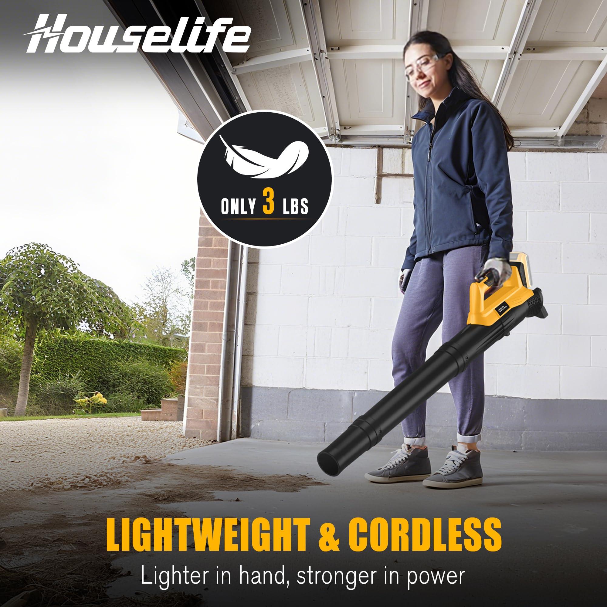 Ultra Lightweight Cordless Leaf Blower Compatible with DeWalt 20V MAX XR Battery (Tool Only) - 400 CFM/130 MPH Backyard Blowers for Deck, Patio, Driveway (Battery Not Included) - Image 4
