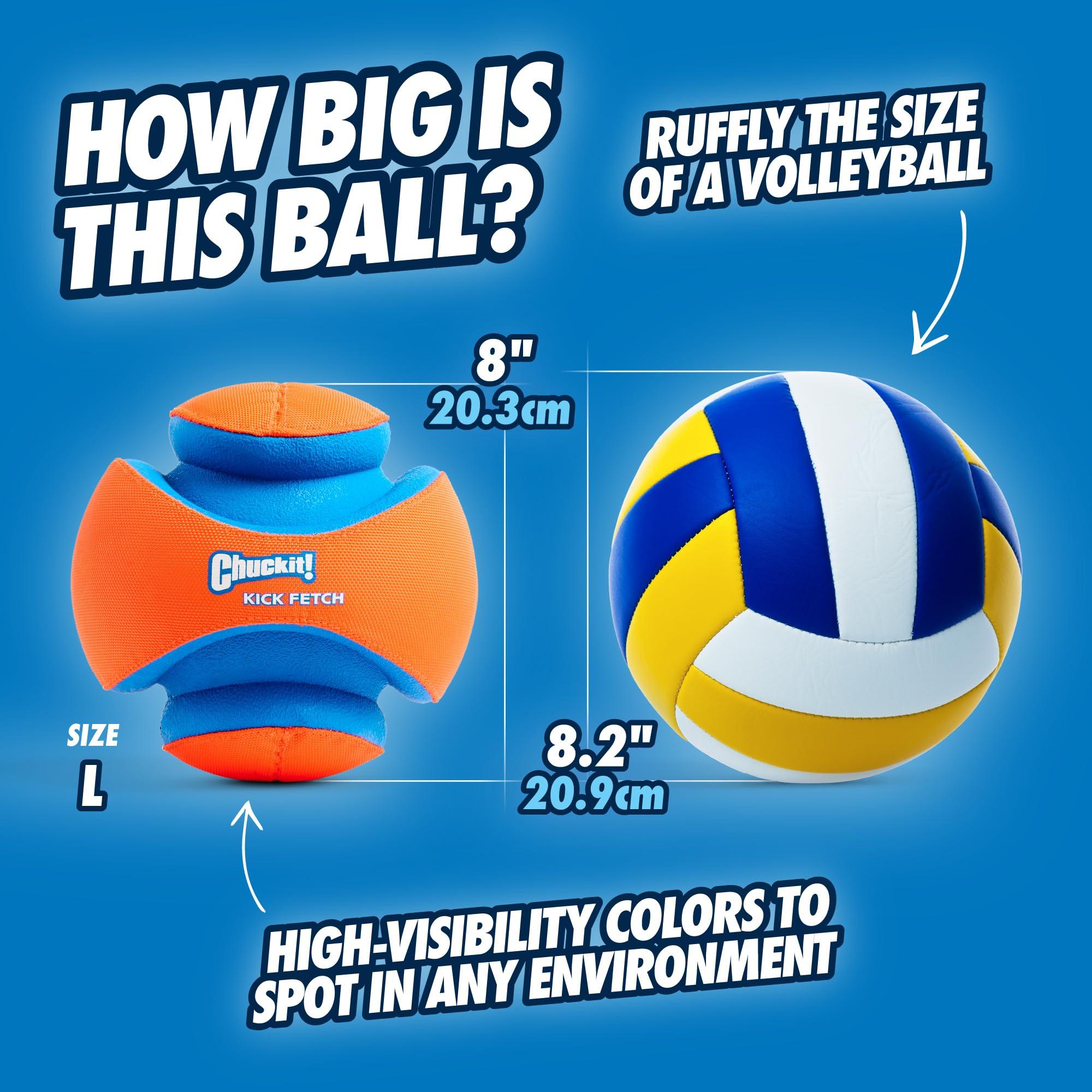 Chuckit! Kick Fetch Ball Dog Toy - Floats in Water - Perfect for Interactive Play - Made with Durable Rubber and Foam - For Large Dogs - Size Large - 8-inch Diameter - Pack of 1 - Image 5