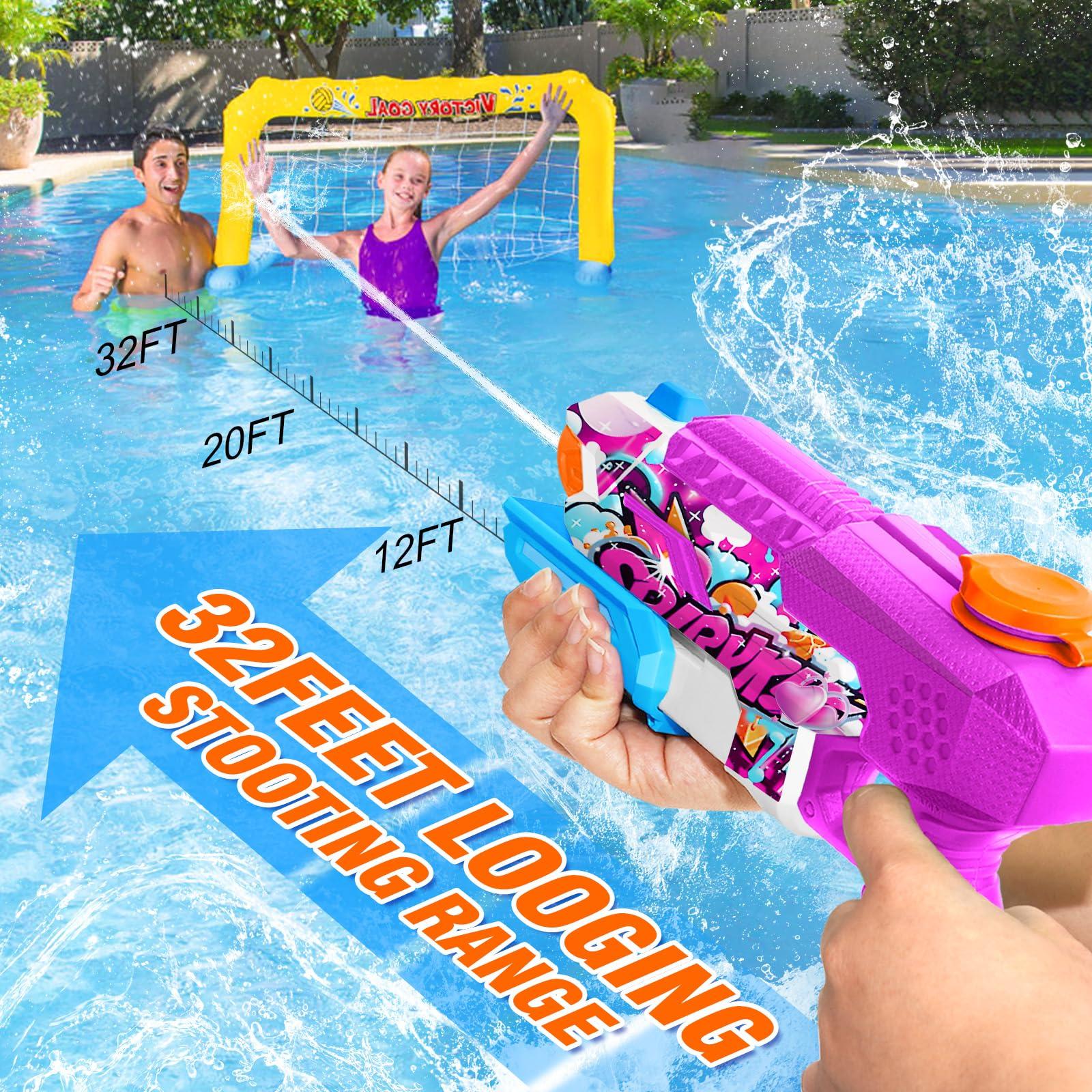 Water Gun for Adults Kids: 600CC 4 Pack Squirt Blasters Super Water Guns for Adults Kids,Water Gun Outdoor Toys High Capacity Summer Soaker for Swimming Pool Beach Fighting, Long Shooting Distance - Image 5