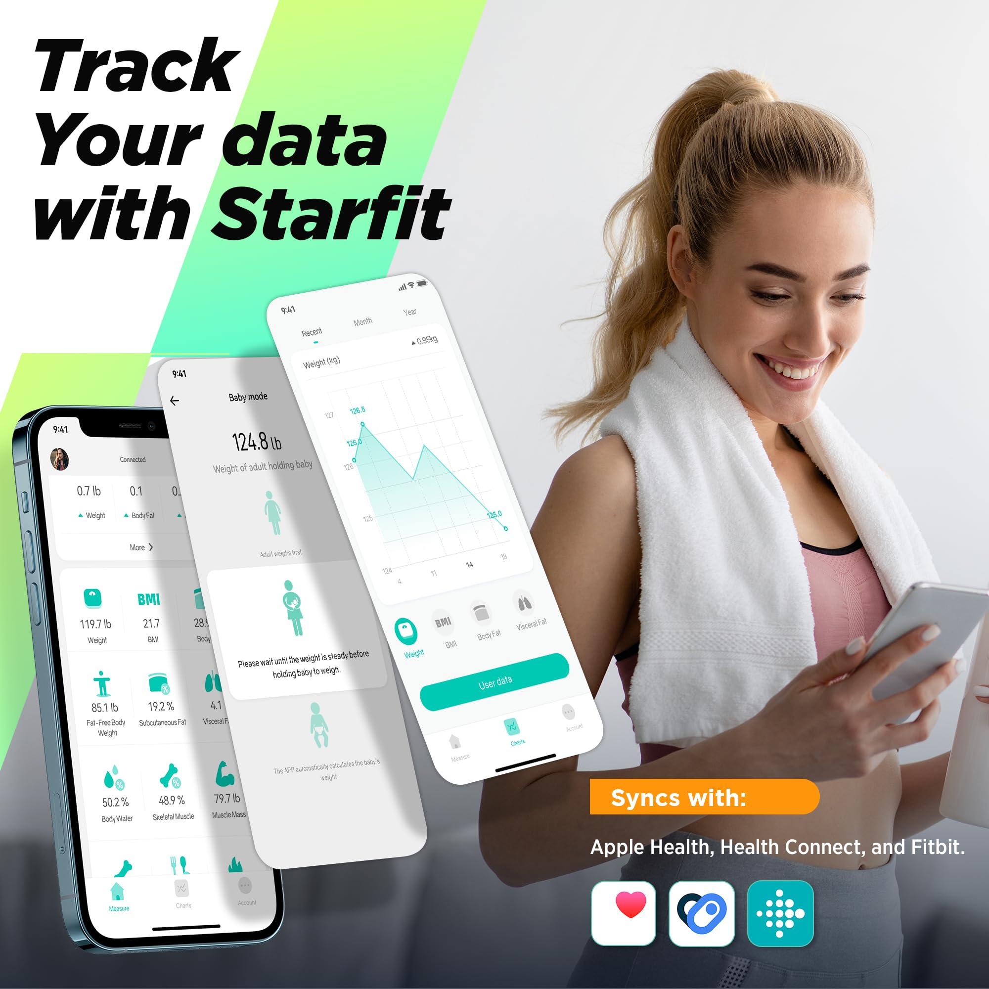 Scale for Body Weight and Fat Percentage, RunSTAR Digital Accurate Bathroom Smart Scale with Large Display, FSA&HSA Eligible 13 Body Composition Analyzer Sync App - Image 4