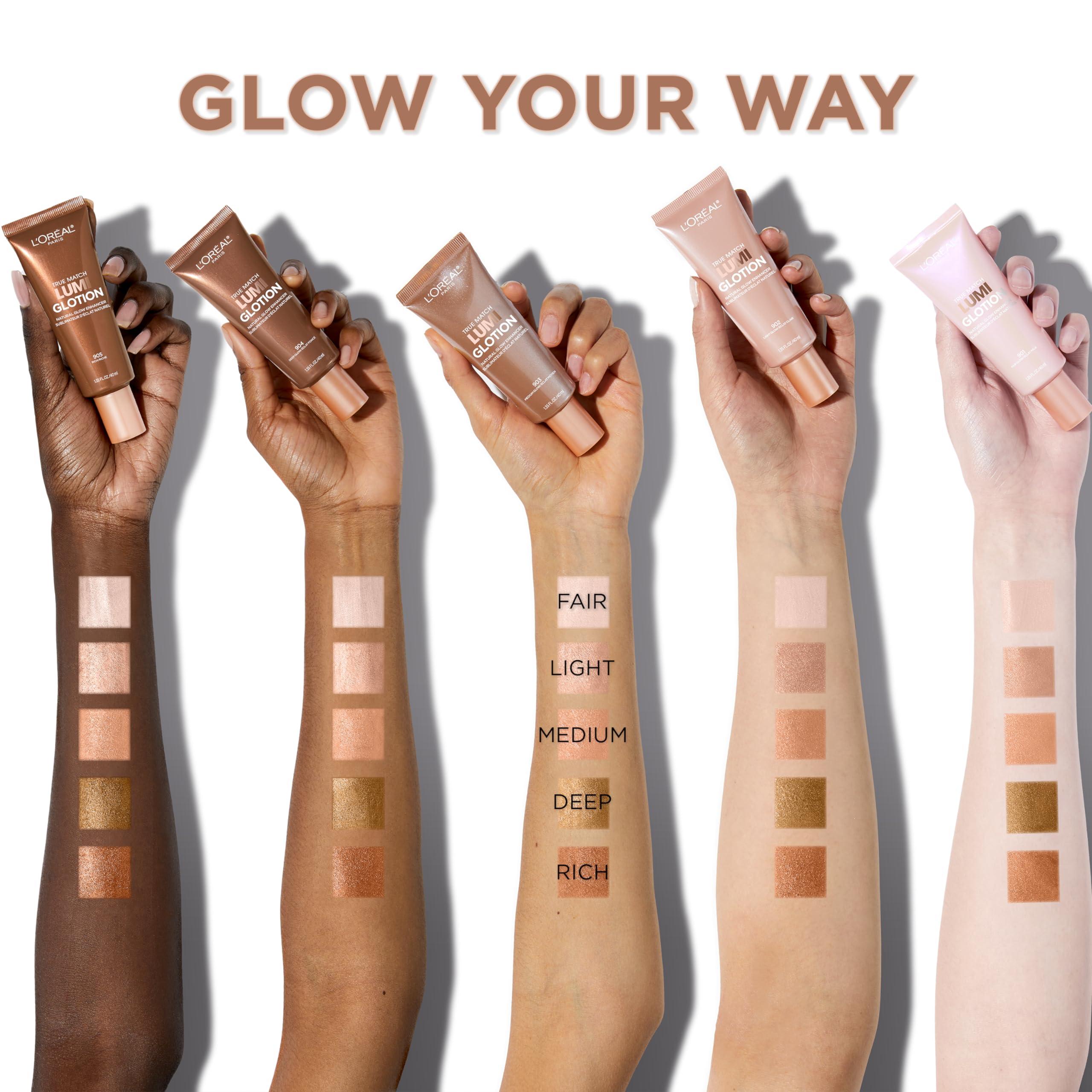 L'Oreal Paris Makeup True Match Lumi Glotion, Natural Glow Enhancer, Illuminator Highlighter, Bronzing Drops For a Sun-Kissed Glow, 901 Fair - Image 6