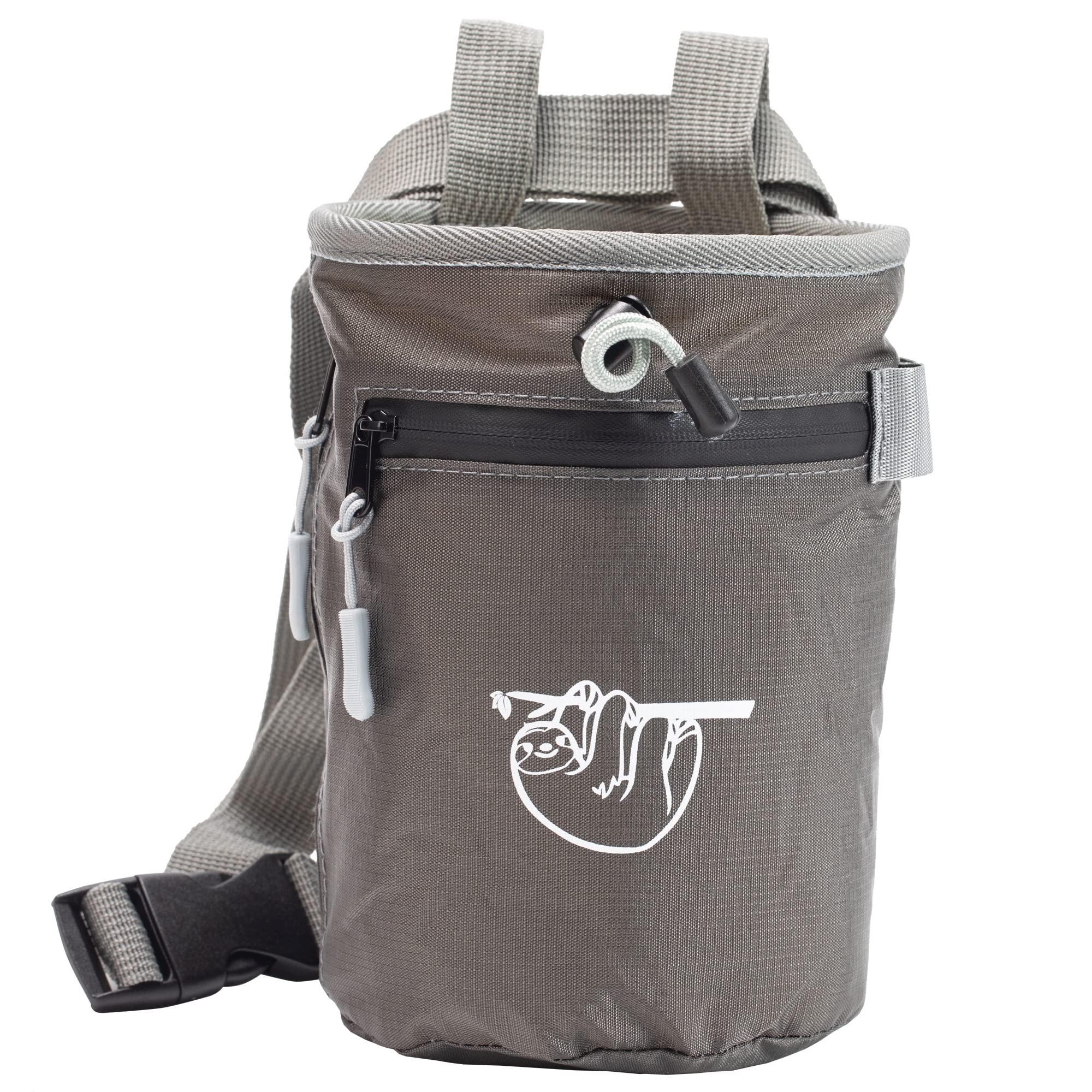 Chalk Bag for Rock Climbing, Climbing Chalk Bag for Bouldering with 2 Large Zipper Storage Pockets, Premium Gym Chalk Bag for Weightlifting, Great Gift and Rock Climbing Gear