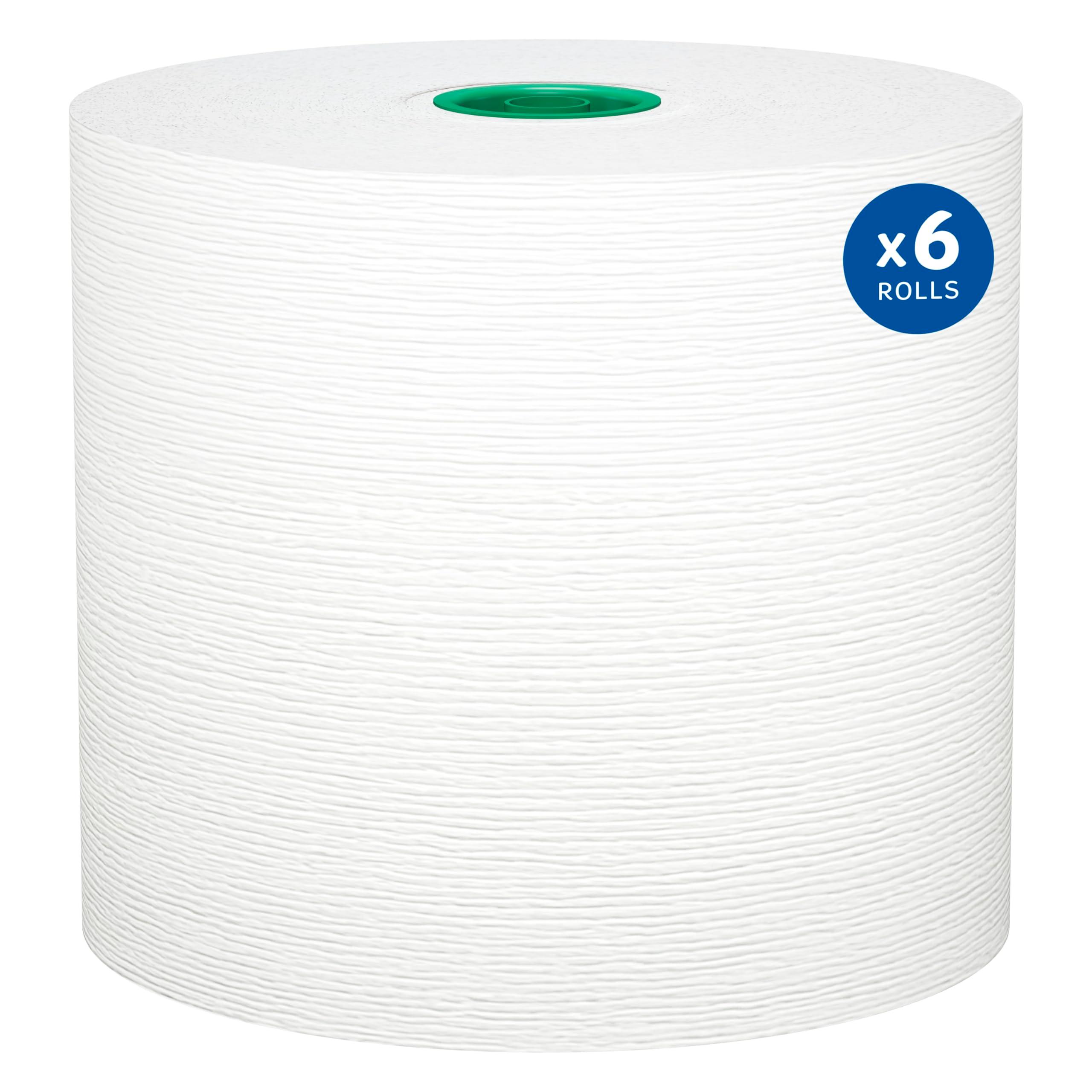 Kleenex Professional Hard Roll Paper Towels, Bulk (25630), Premium Absorbency Pockets, White, for Scott-brand Green Core Dispensers (6 Rolls at 700' Each, 4,200'/Case)