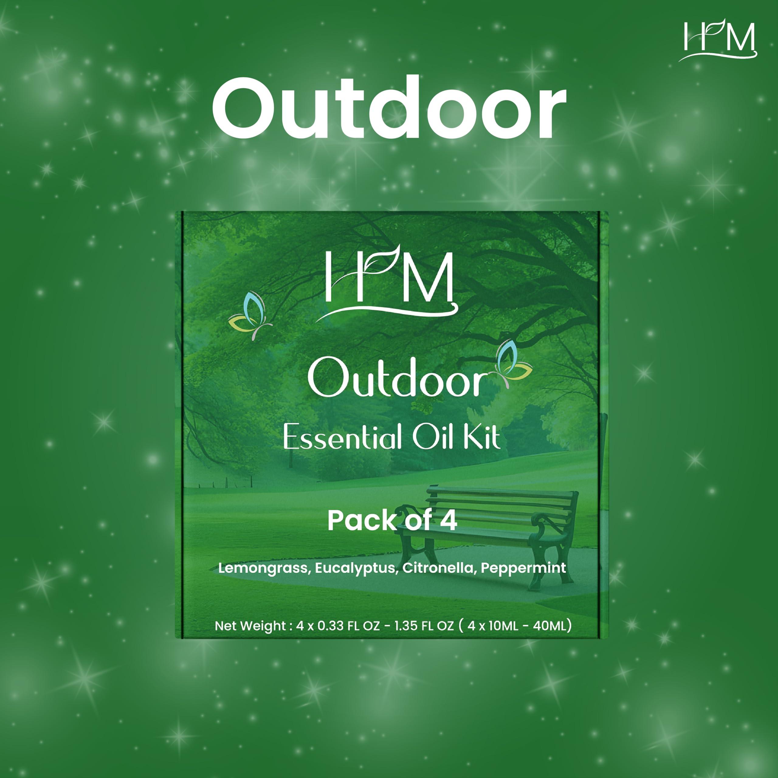 HM Outdoor Essential Oil Kit – 4 Pack | Gift Set | Lemongrass, Eucalyptus, Citronella, Peppermint | Refreshing Aromatherapy for Camping, Patio & Outdoor Use – 1.35 FL OZ Each - Image 4