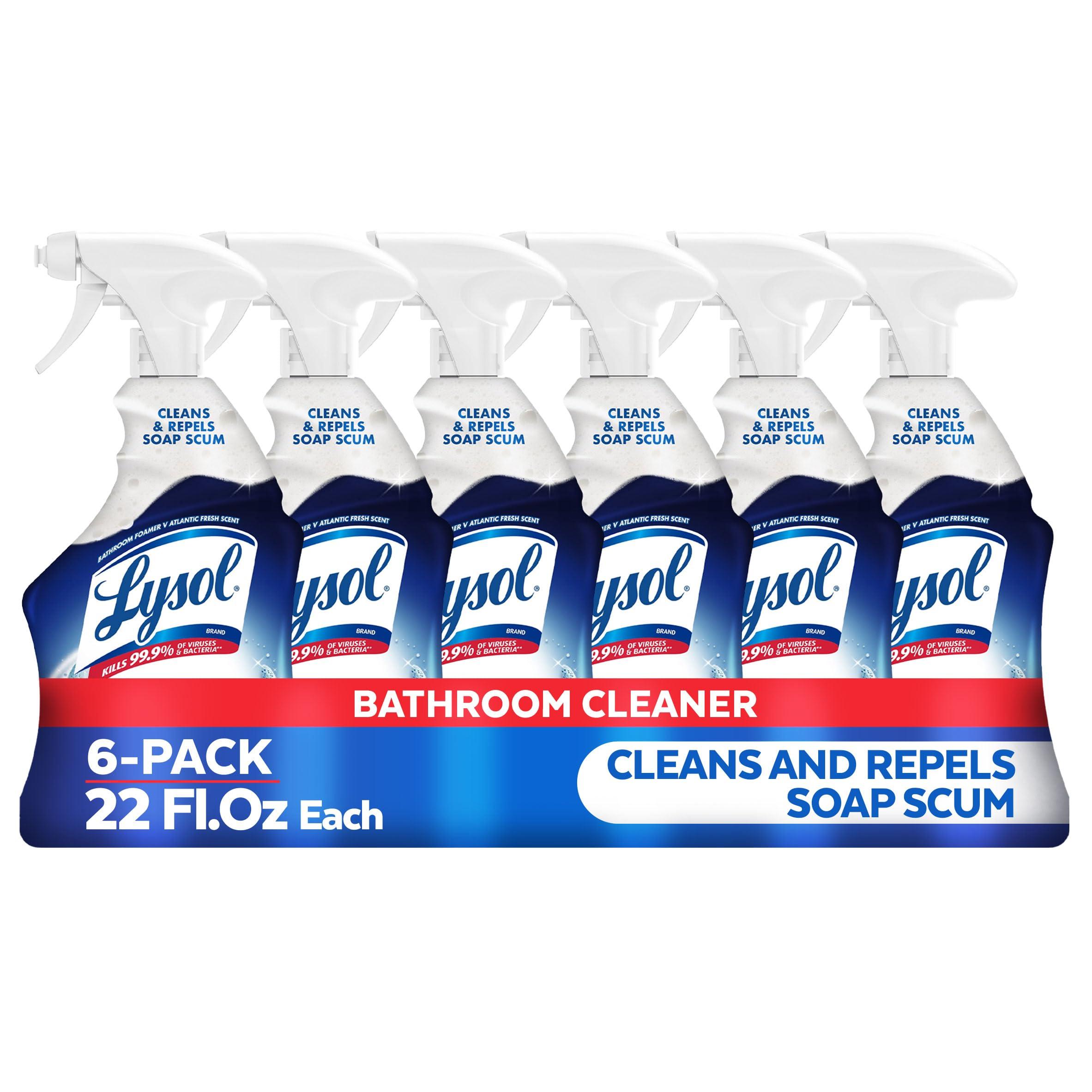 Lysol Power Foaming Cleaning Spray for Bathrooms, Foam Cleaner for Bathrooms, Showers, Tubs, 22oz (Pack of 6)