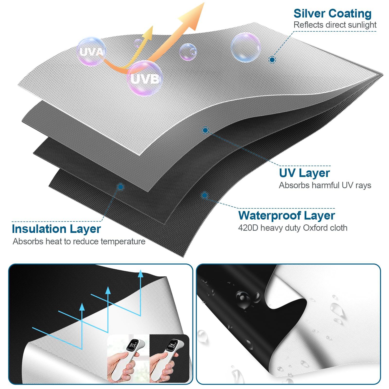 100% Blackout Curtains for Bedroom, Portable DIY Window Blinds, No Drill Window Shades & Blackout Blinds with Stickers & Tabs for Travel, Dorm Room, Media Room (118" x 57") - Image 3