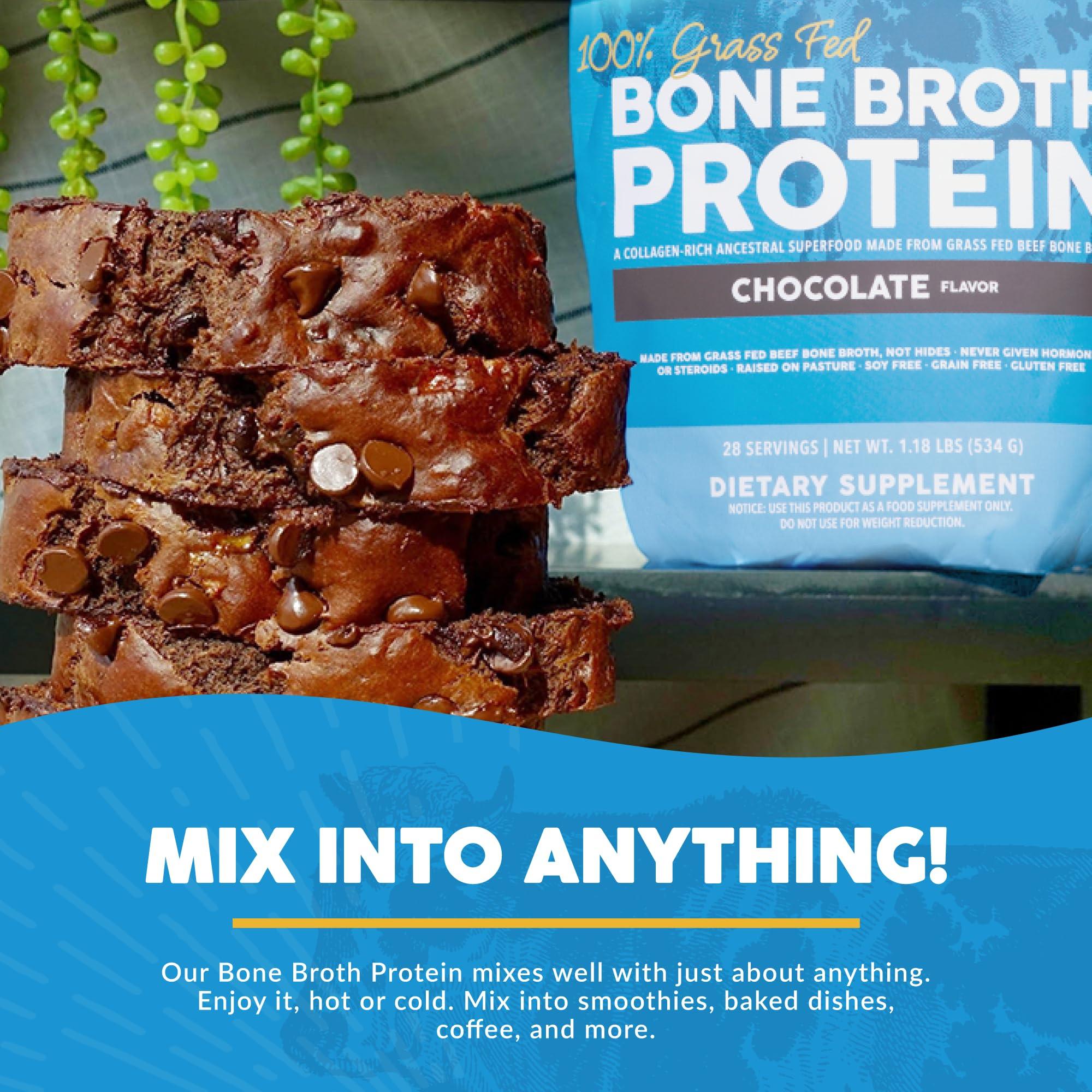 Paleovalley 100% Grass Fed Bone Broth Protein Powder - Chocolate - Rich in Collagen for Hair, Skin, Gut Health, Bone and Joint Support - 28 Servings - Image 5