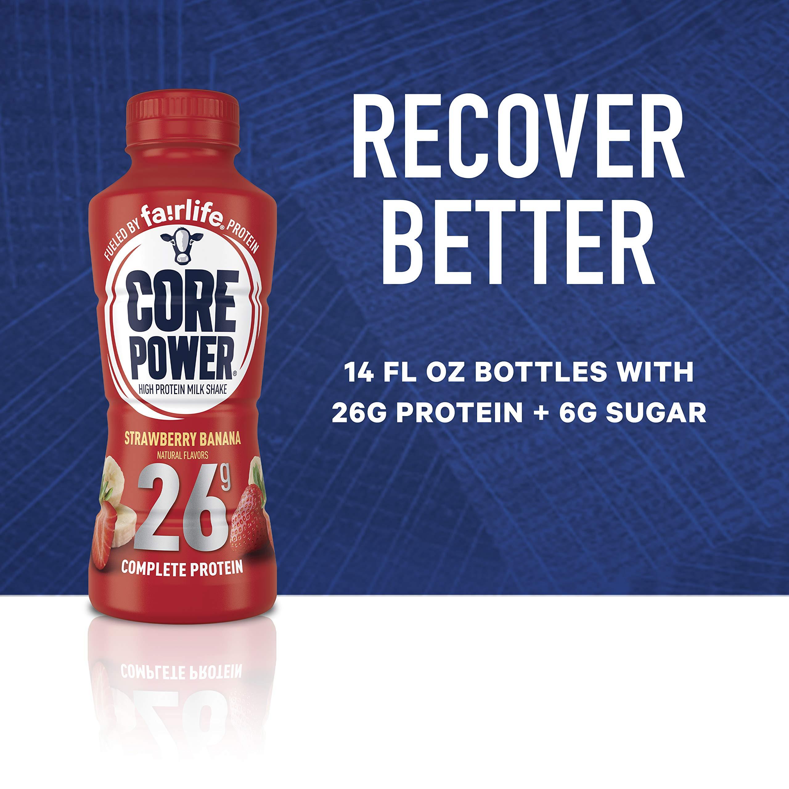 Core Power Protein Shake, Strawberry Banana, 26g Bottle, 14oz, 12 Pack - Image 13