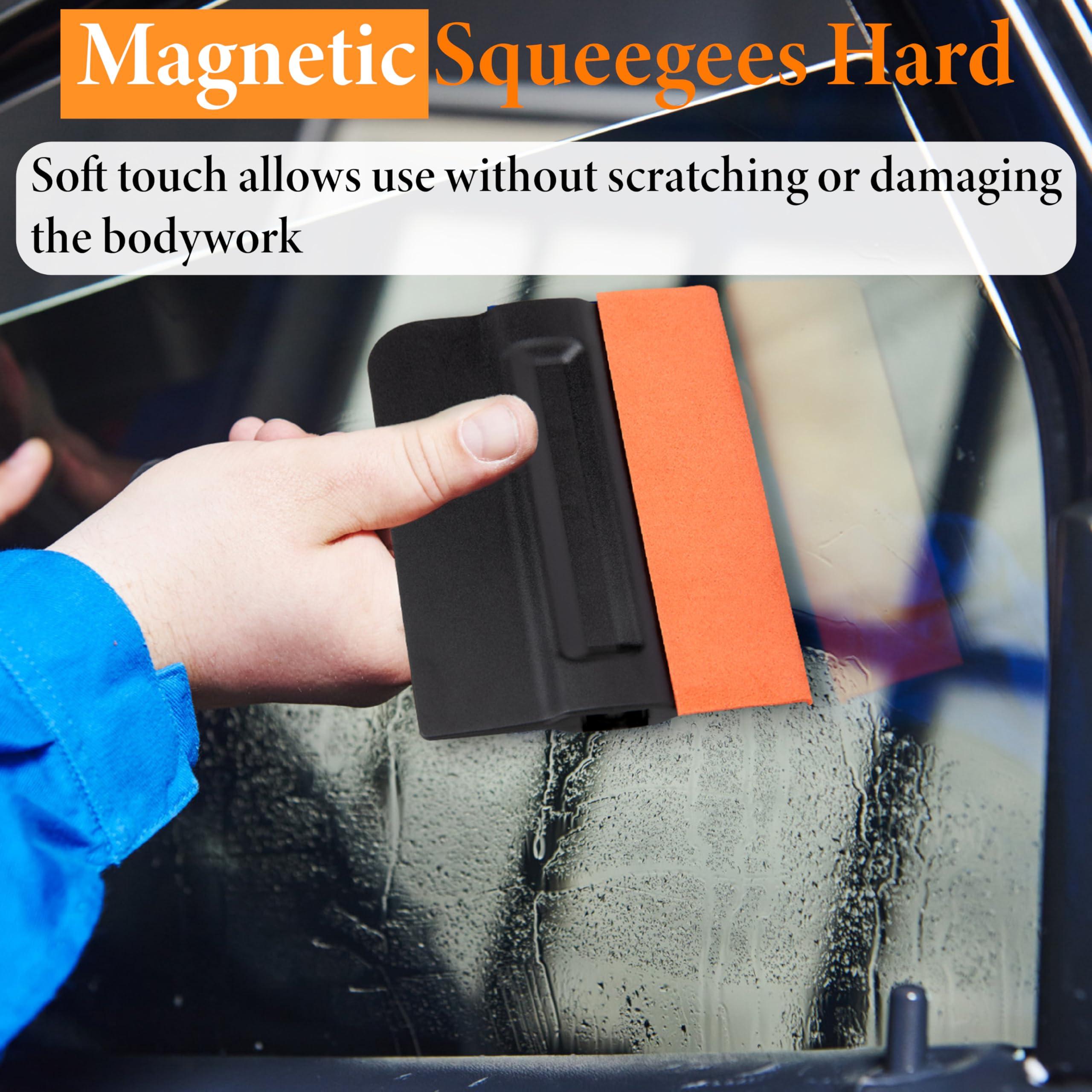ecocstm 4 PCS Vinyl Felt Squeegee, 4 Inch Magnet Tint Squeegee with Fabric Felt Edge, Auto Vinyl Film Decal Wrapping Squeegee, for Car Vinyl Wrap, Window Tint, Wallpaper,Decal Sticker Installation - Image 6