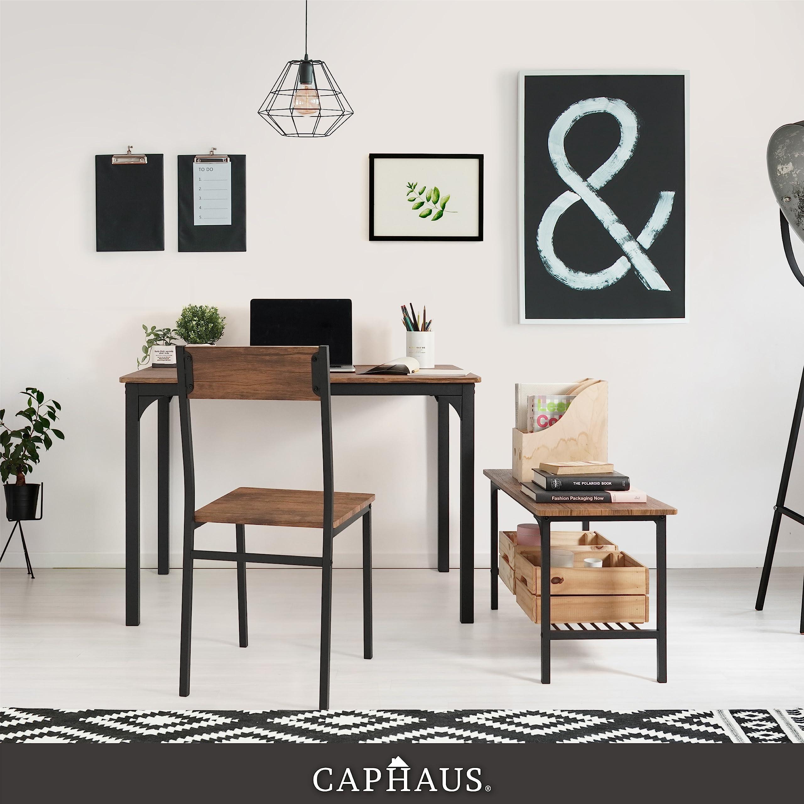CAPHAUS 4 Pieces Dining Table Set for 4 w/Bench and Chairs, Modern Table Set for Dining Room, Home, Kitchen w/Storage Rack, Rectangle Table, Bench & Two Chairs, Space-Saving Dining Set, Grey Oak - Image 8