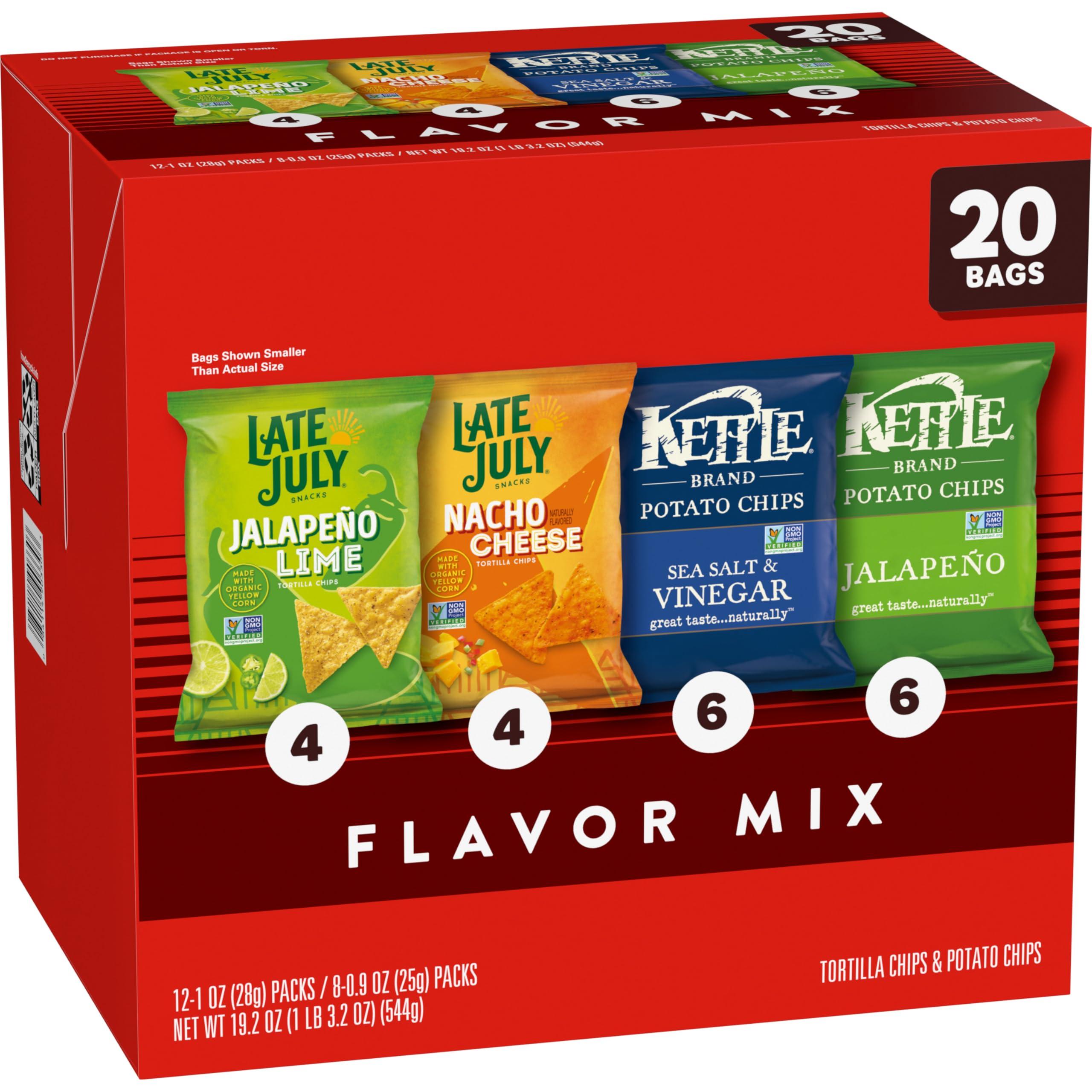 Kettle Brand and Late July Snacks Mix Variety Pack, 20 Count Snack Bags - Image 5