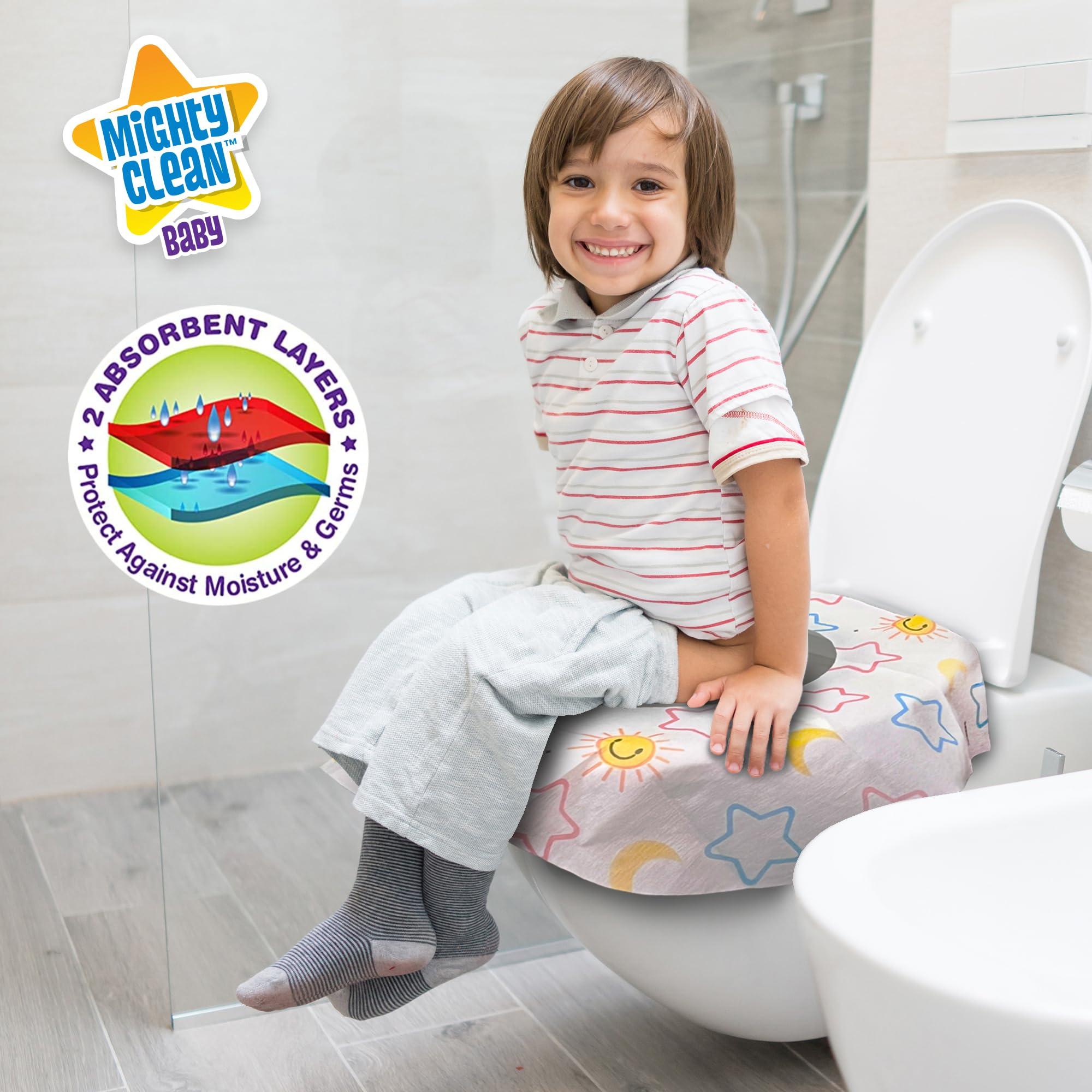 Toilet Seat Covers Disposable Value Pack - 22 Large Waterproof Potty Covers for Toddlers, Kids, and Adults by Mighty Clean Baby - 2 Packs of 11 Covers - Image 5