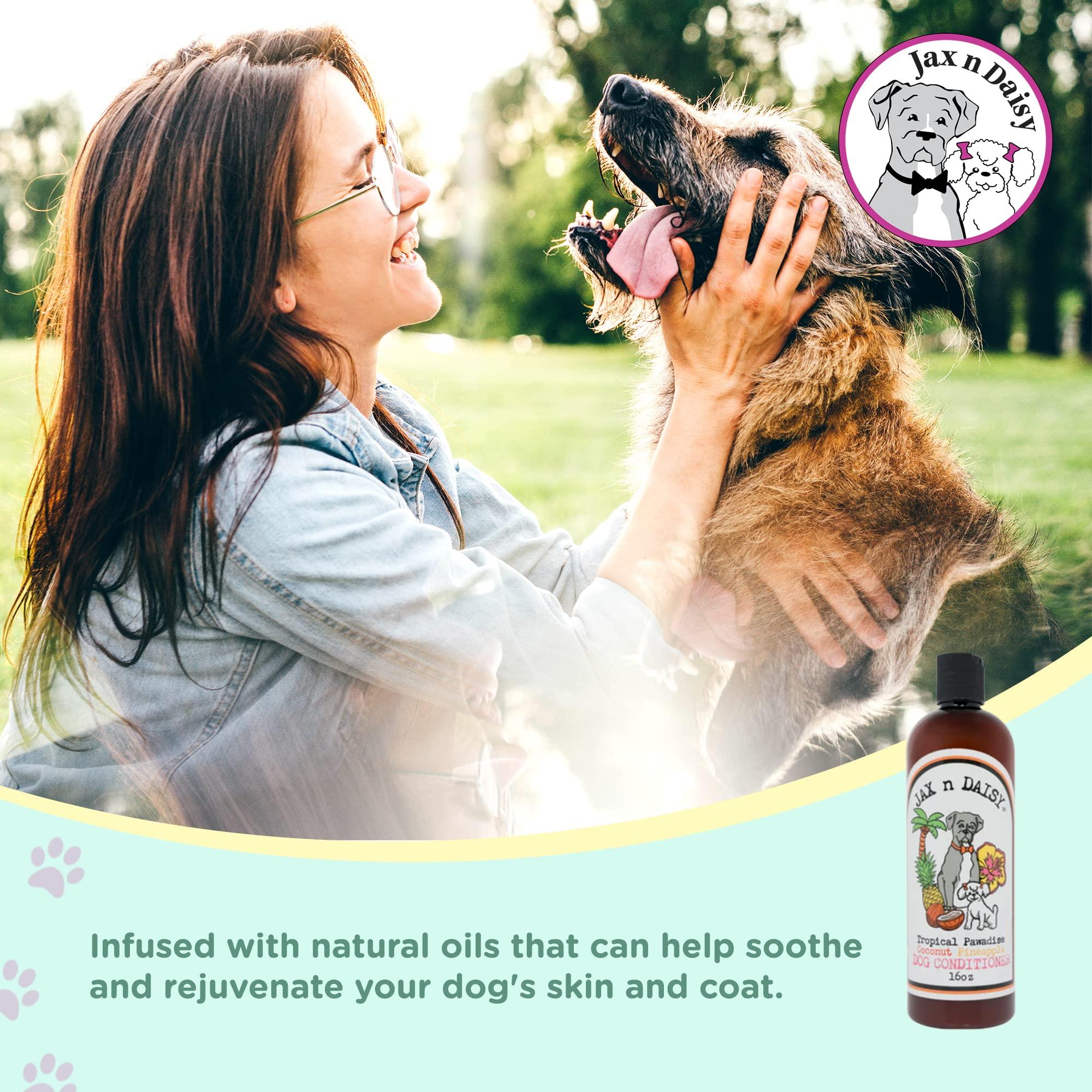 Jax n Daisy Tropical Pawadise Coconut Pineapple Dog Conditioner- Dog's Skin & Coat Conditioner for Grooming & Cleaning, Dog Bath Supplies with Light Tropical Scent of Coconut & Pineapple. - Image 4