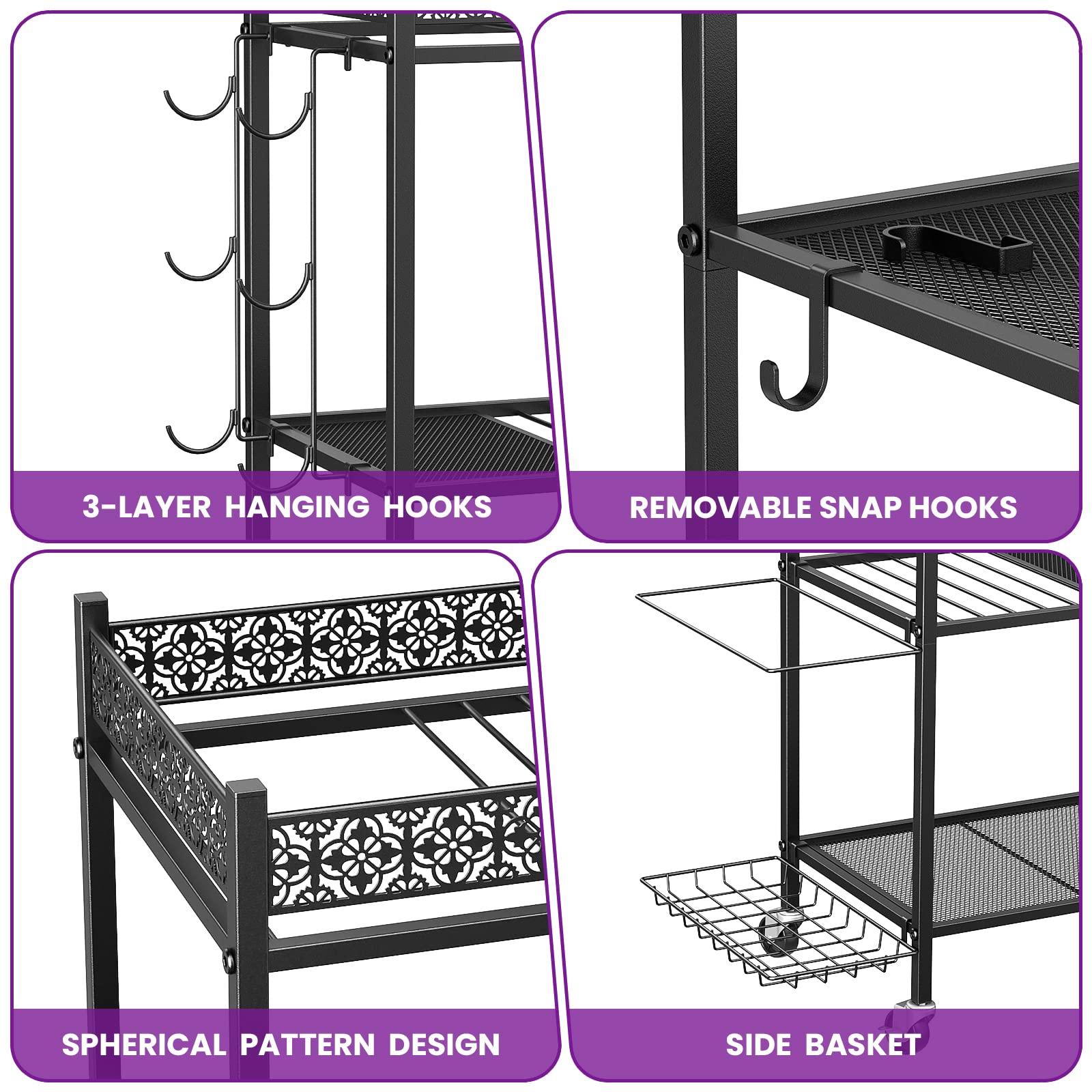 Yoga Mat Storage Rack, Home Gym Storage Rack, VOPEAK Workout Storage for Yoga Mat, Foam Roller, Equipment Gym Storage for Home Exercise and Fitness Gear (Metal) - Image 4