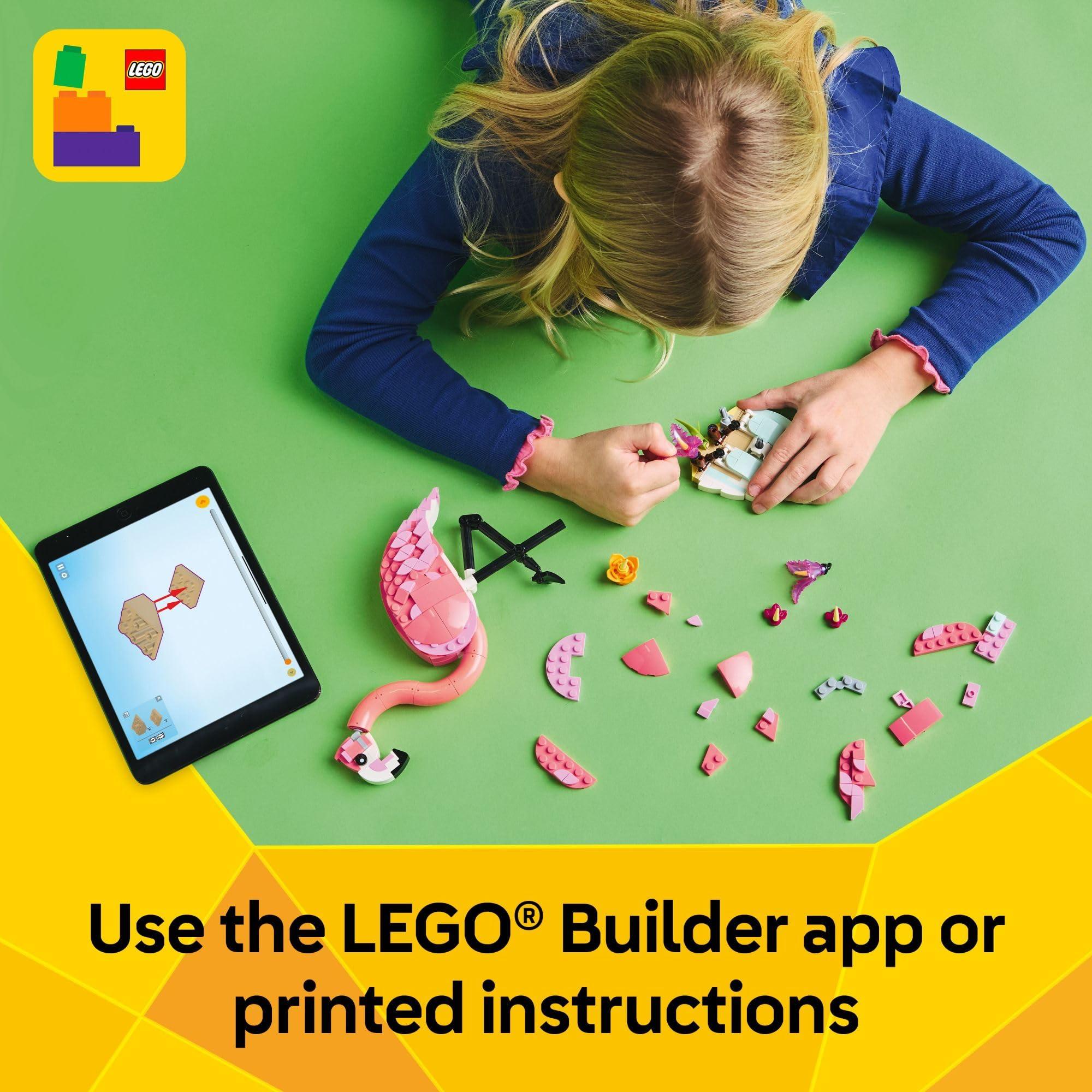 LEGO Creator 3 in 1 Wild Animals: Pink Flamingo Animal Building Toy - Includes 3 Building Options, Pink Flamingo, Cockatoo, or Axolotl - Learning Toy for Kids, Girls, and Boys, Ages 8+ - 31170 - Image 6