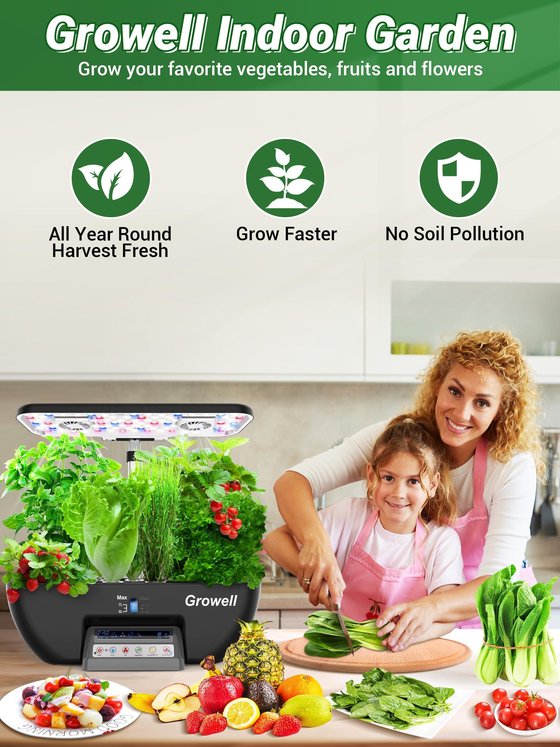 Hydroponics Growing System Kit, 17 Pods Herb Garden with 102 28W Full-Spectrum Grow Lights & 2 Fans, Indoor Garden with Water Pump, 10L Water Tank, Auto Timer, Height Adjustable (Black & Grey) - Image 8