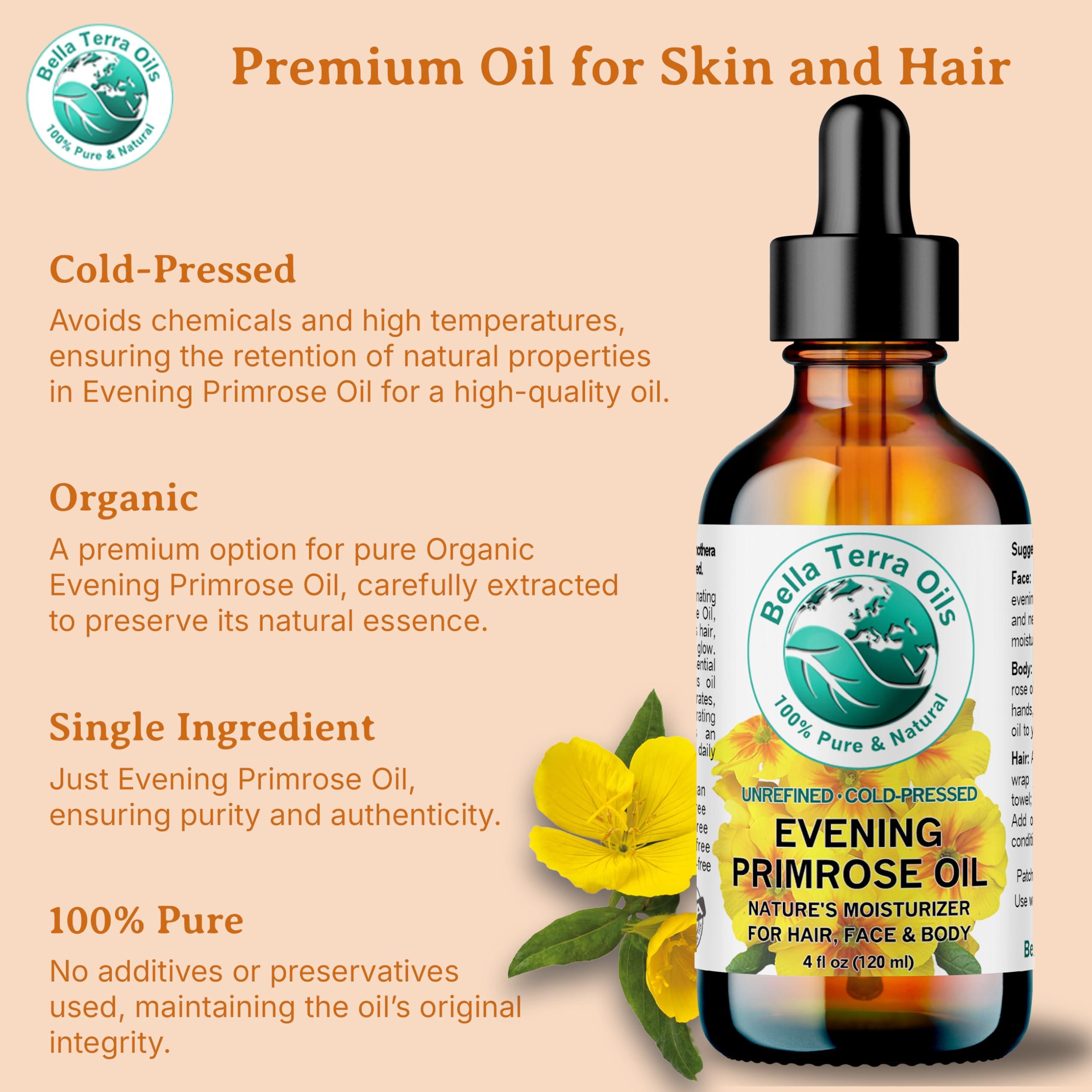 Bella Terra Oils - Organic Evening Primrose Oil 4 oz - Dive into Pure Primrose Essence, Abundant in Fatty Acids, A Luxurious Blend for a Radiant Glow - Image 8