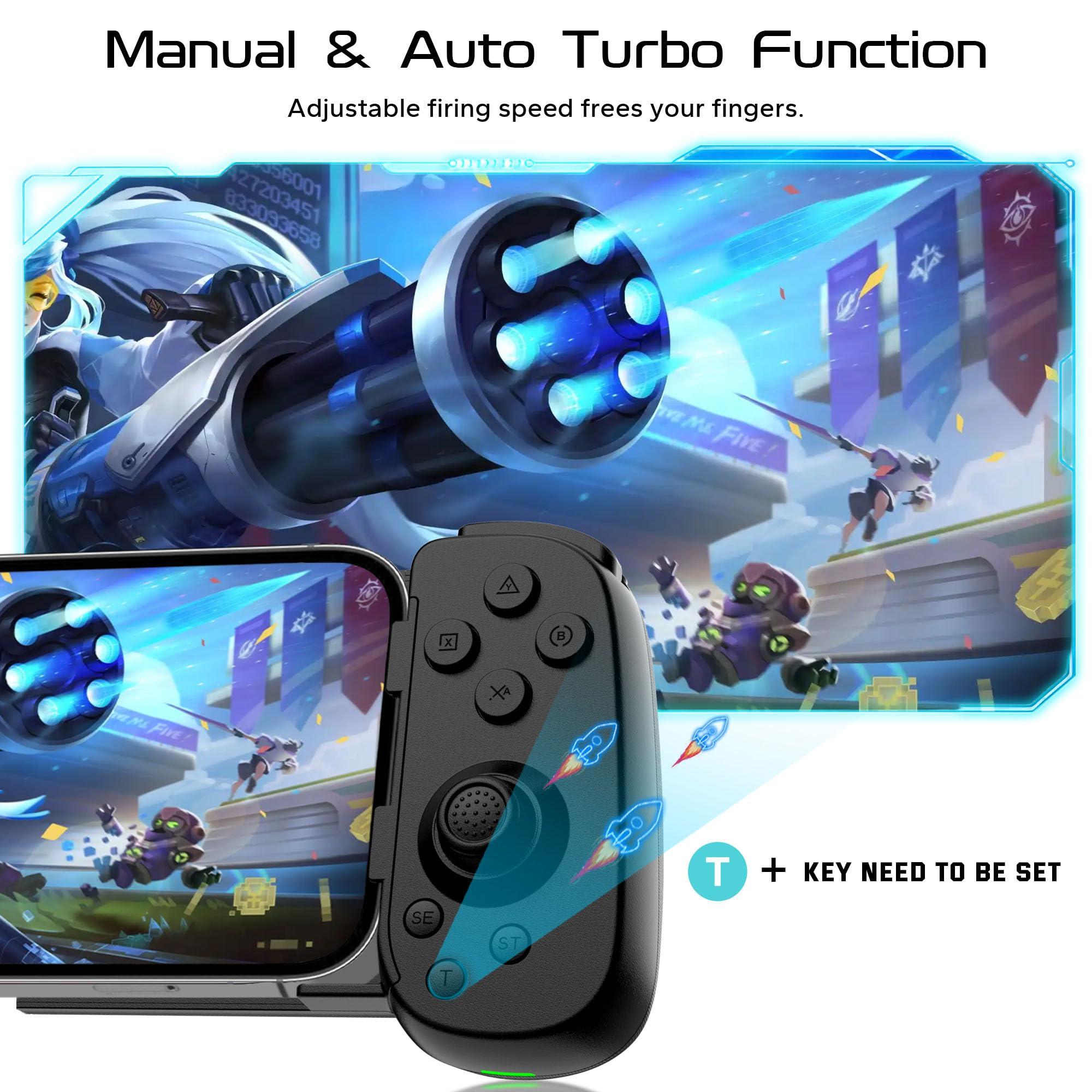 Wireless Phone Controller for iPhone/Android, Mobile Game Controller with Hall Joystick Suitable for Xbox Cloud Gaming, PS Remote Play, Steam Link, Call of Duty & More - Black - Image 5