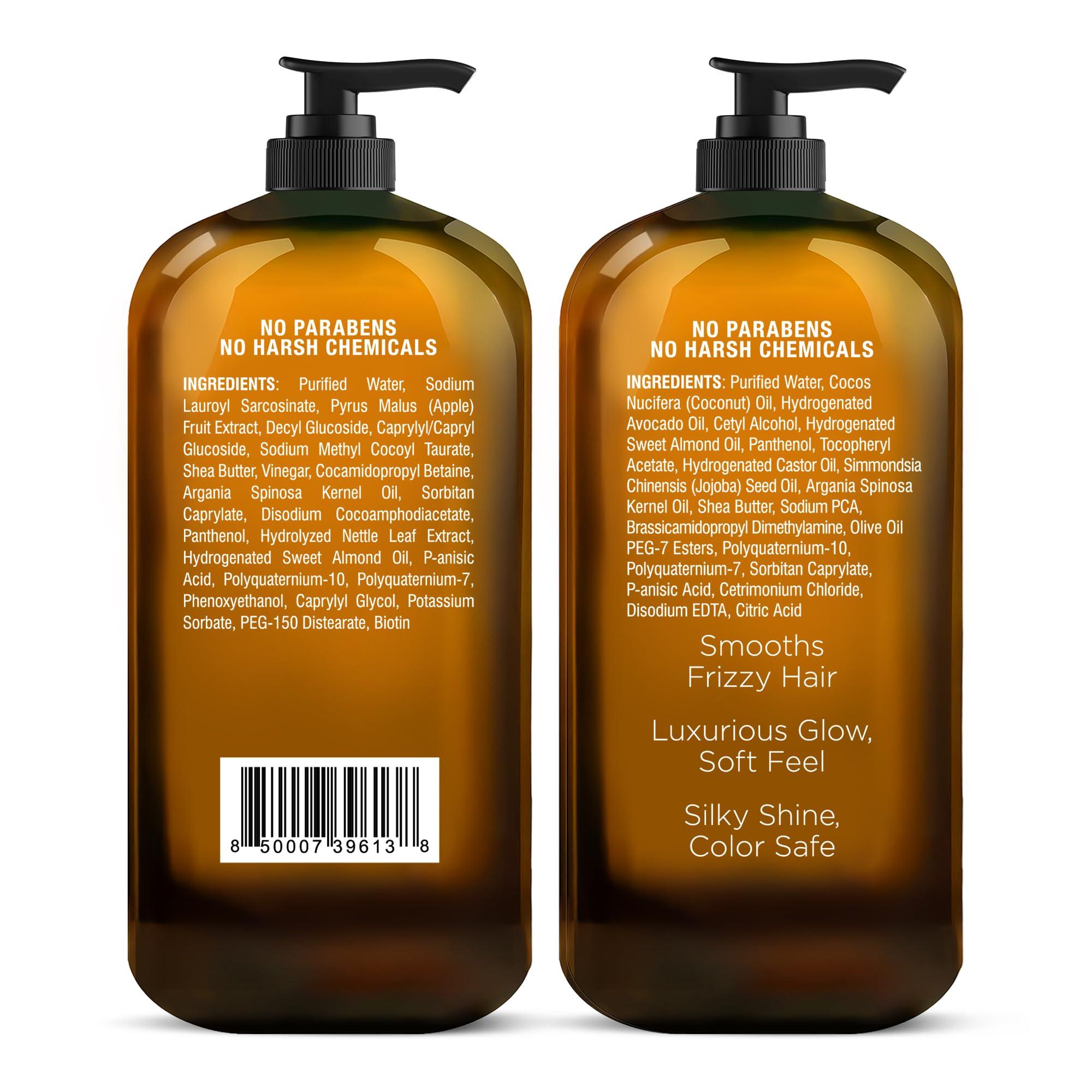 MAJESTIC PURE Apple Cider Vinegar Shampoo and Avocado Coconut Conditioner Set - Restores Shine & Reduces Itchy Scalp, Dandruff & Frizz - Sulfate Free, for All Hair Types, Men and Women - 2 x 16 fl oz - Image 6