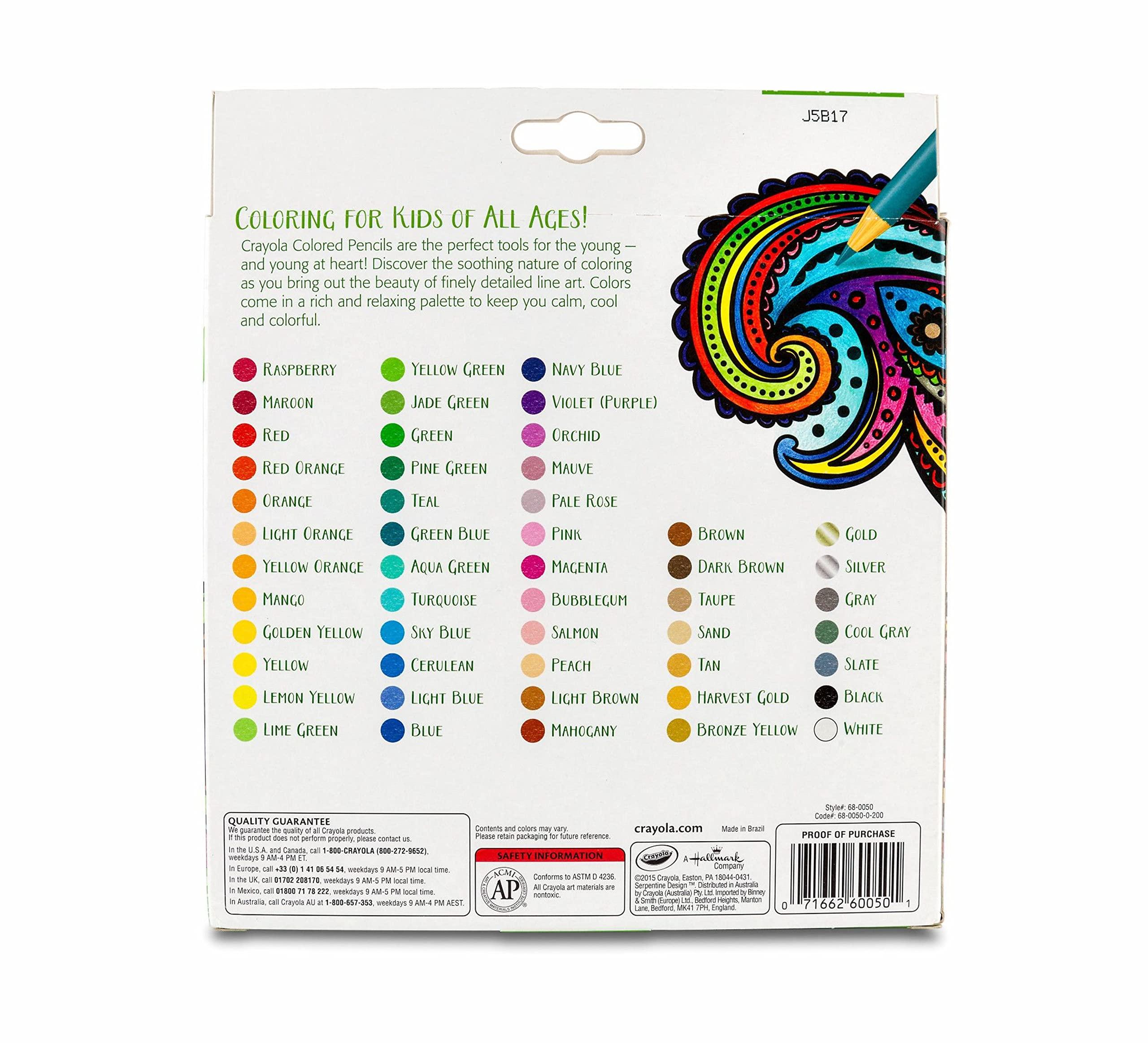 Crayola Colored Pencils For Adults (50ct), Colored Pencil Set for Adult Coloring Books, Coloring Set, Gift for Teens & Adults [Amazon Exclusive] - Image 6