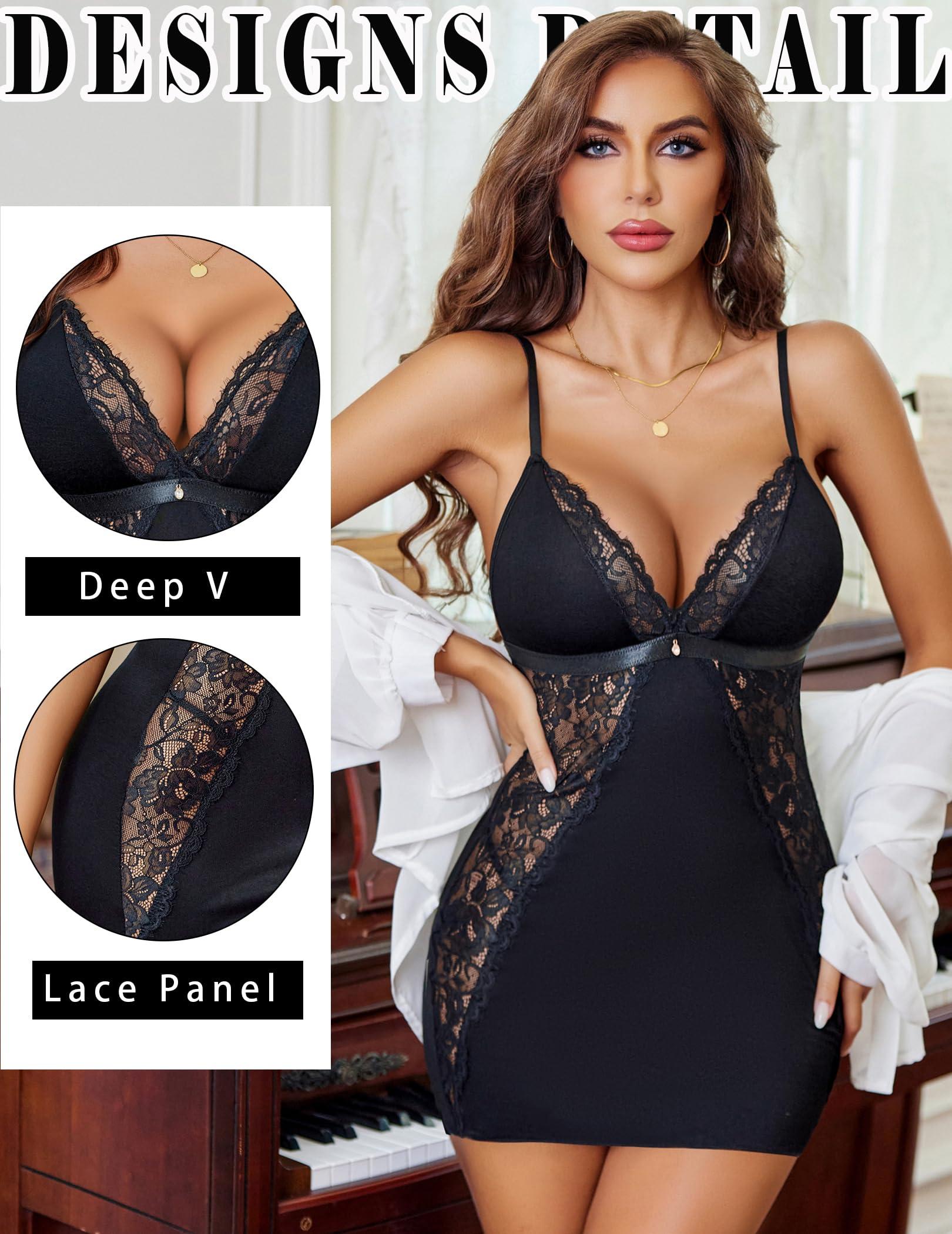 Avidlove Women's Lingerie Lace Sleepwear Dress Sexy Nightgowns Soft Chemise Slip Babydoll Nighties S-XXL - Image 2