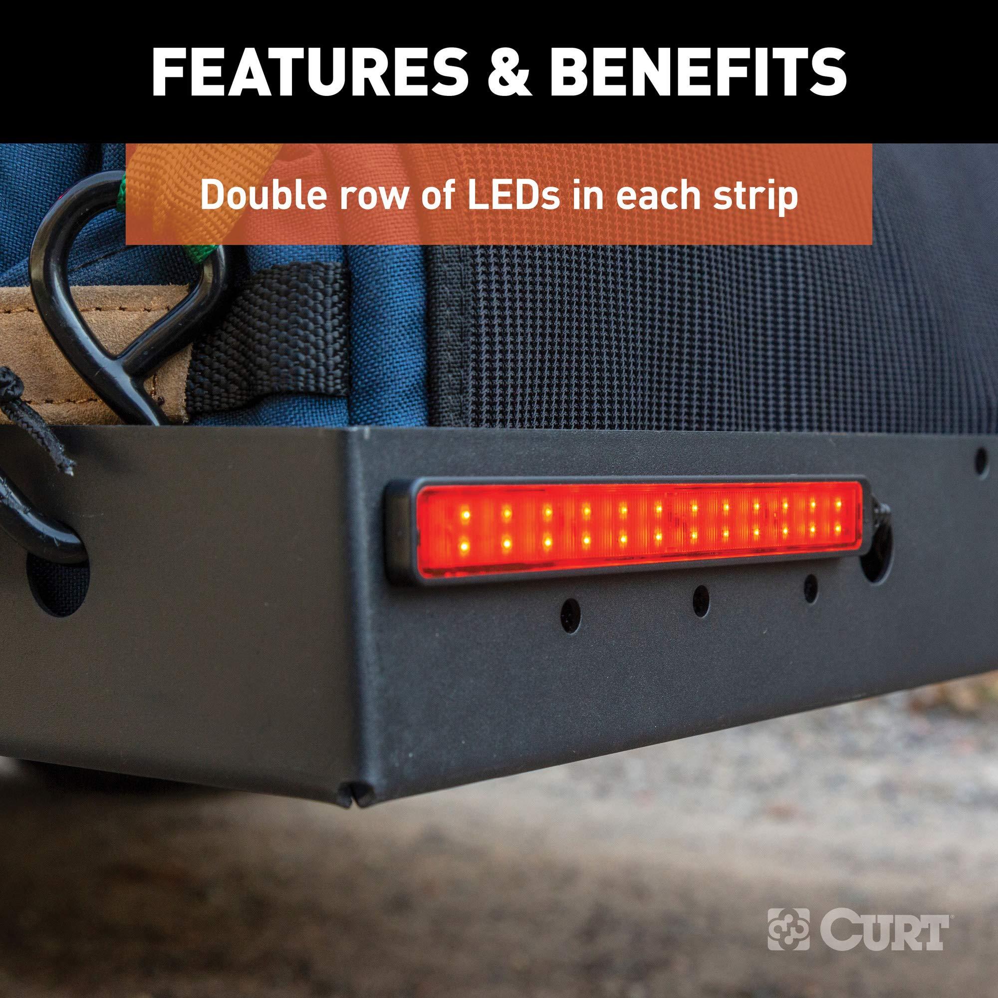 CURT 53201 Auxiliary Automotive LED Light Strips for Hitch Cargo Carrier, Bike Rack, 2-Pack - Image 7